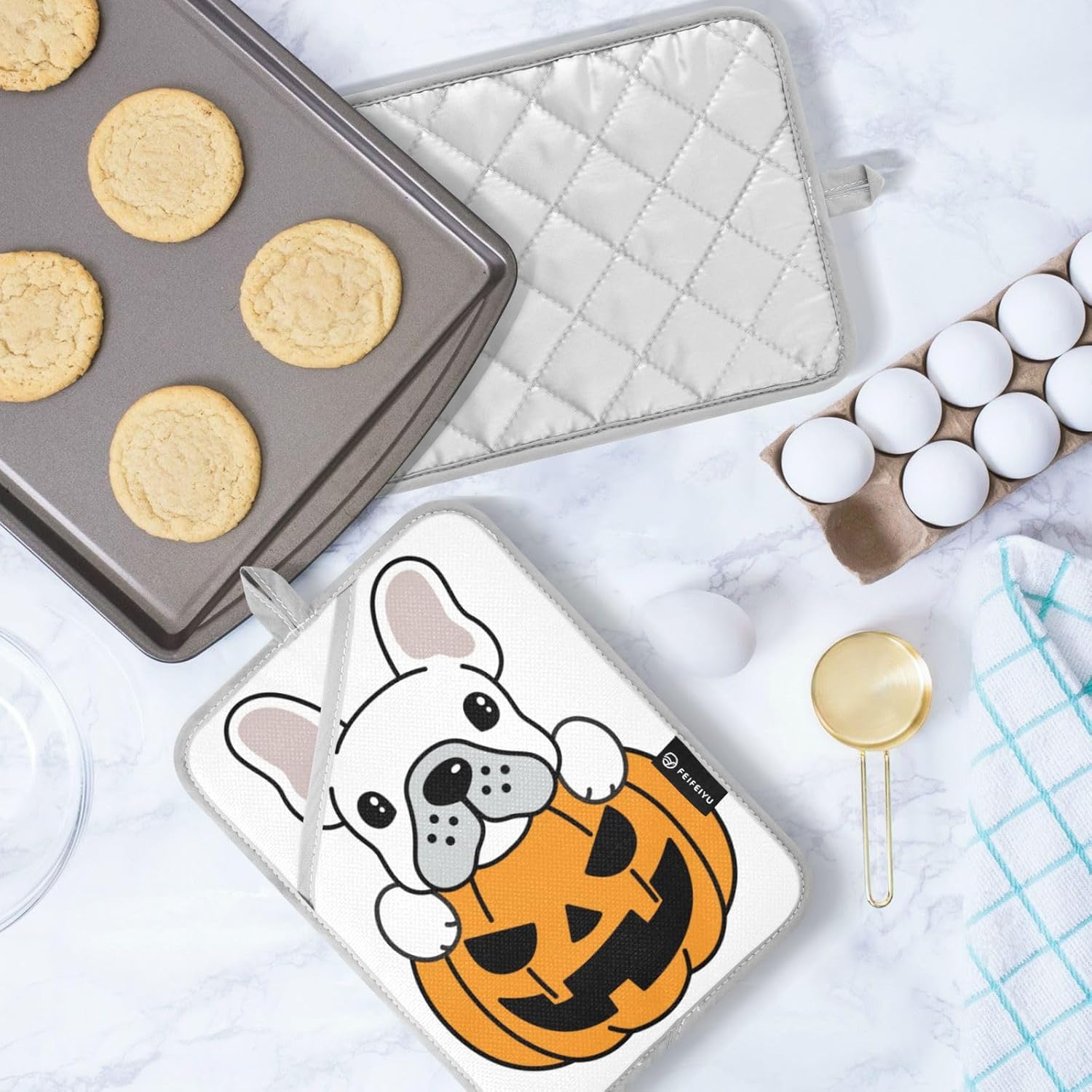 Pumpkin Pot Holder Set for Halloween