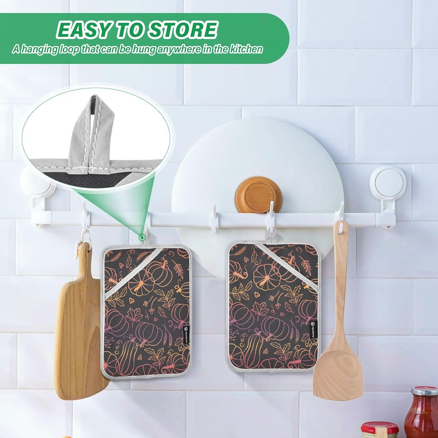 Large Heat-Resistant Pot Holders Halloween-Manner
