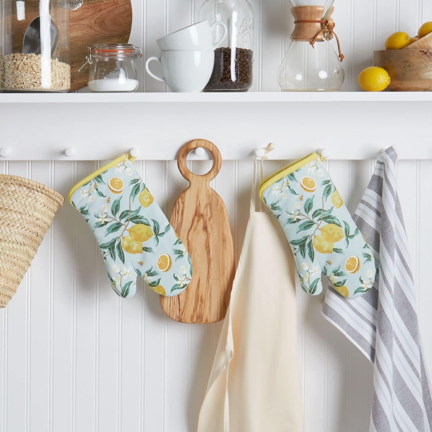 Martha Stewart Lemon Whimsy Oven Mitt Set