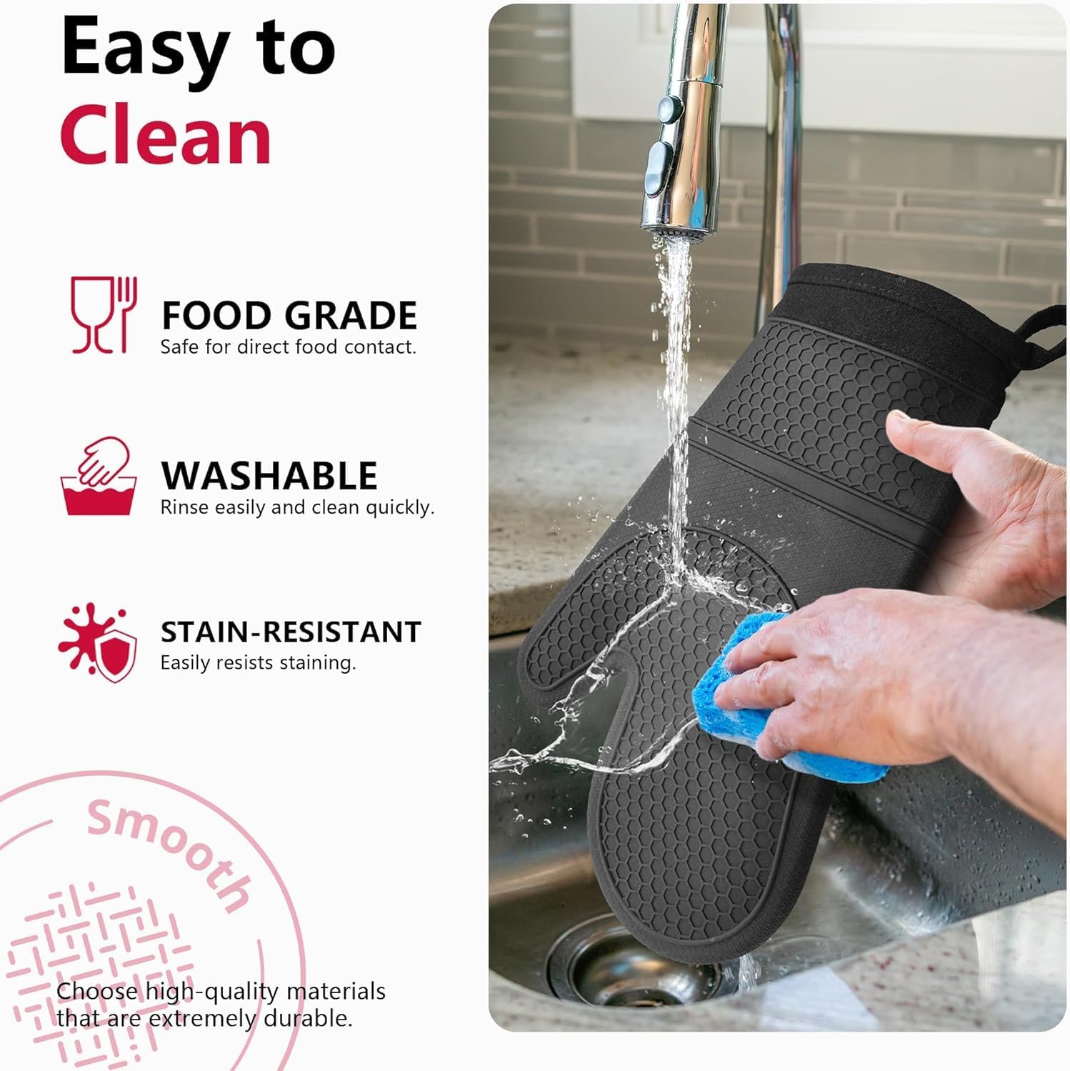 Extra Long Silicone Oven Mitts