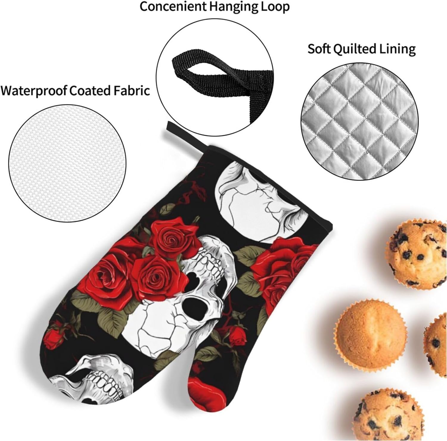 Heat Resistant Halloween Oven Mitts Set of 4 - Perfect for Cooking Baking