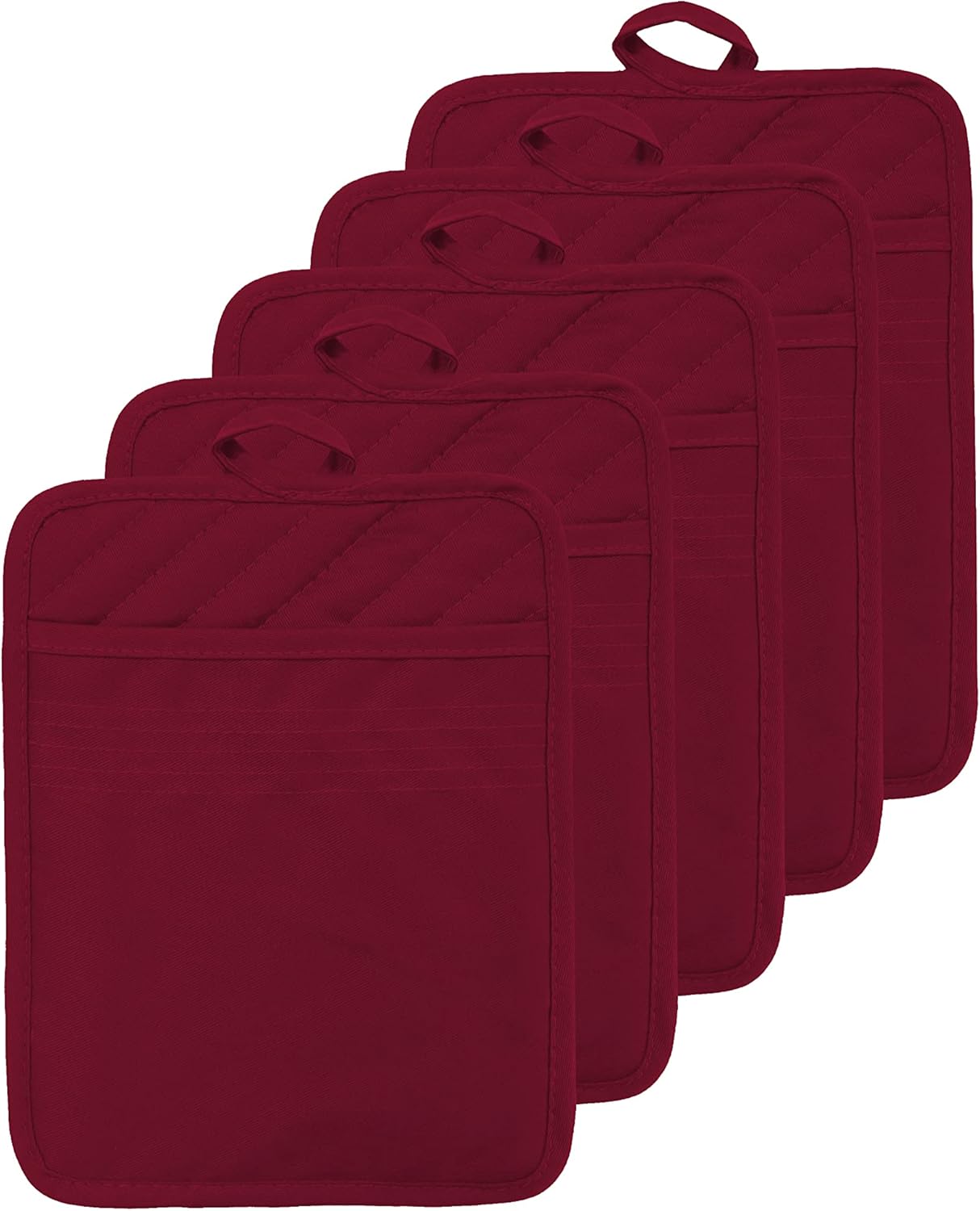7x9 Red Oven Pot Holder with Pocket Heat-Resistant Cotton Potholder