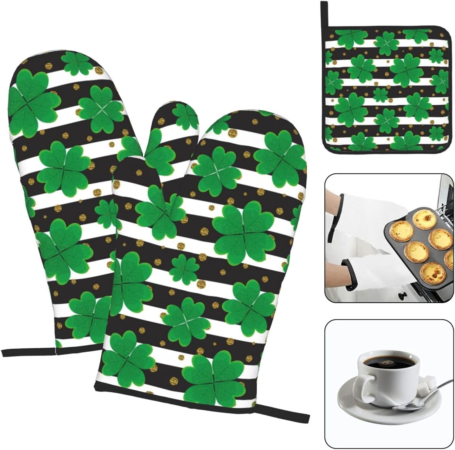 St Patricks Day 3 Piece Oven Mitt Set