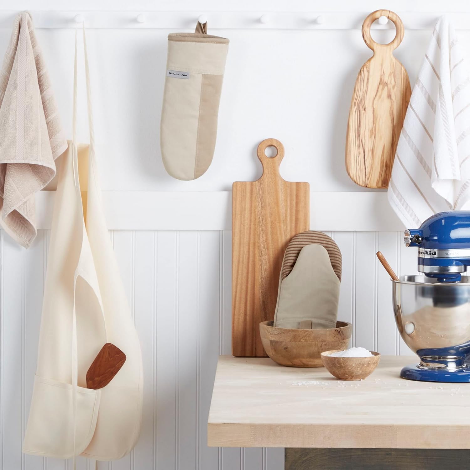 Two-Tone Oven Mitts Set for KitchenAid Heat-Resistant Durable