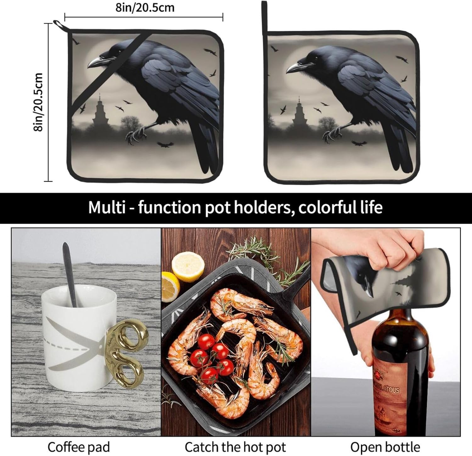 BBQ Potholders Set - Heat Resistant for Vulnerable Hands 2-Pack