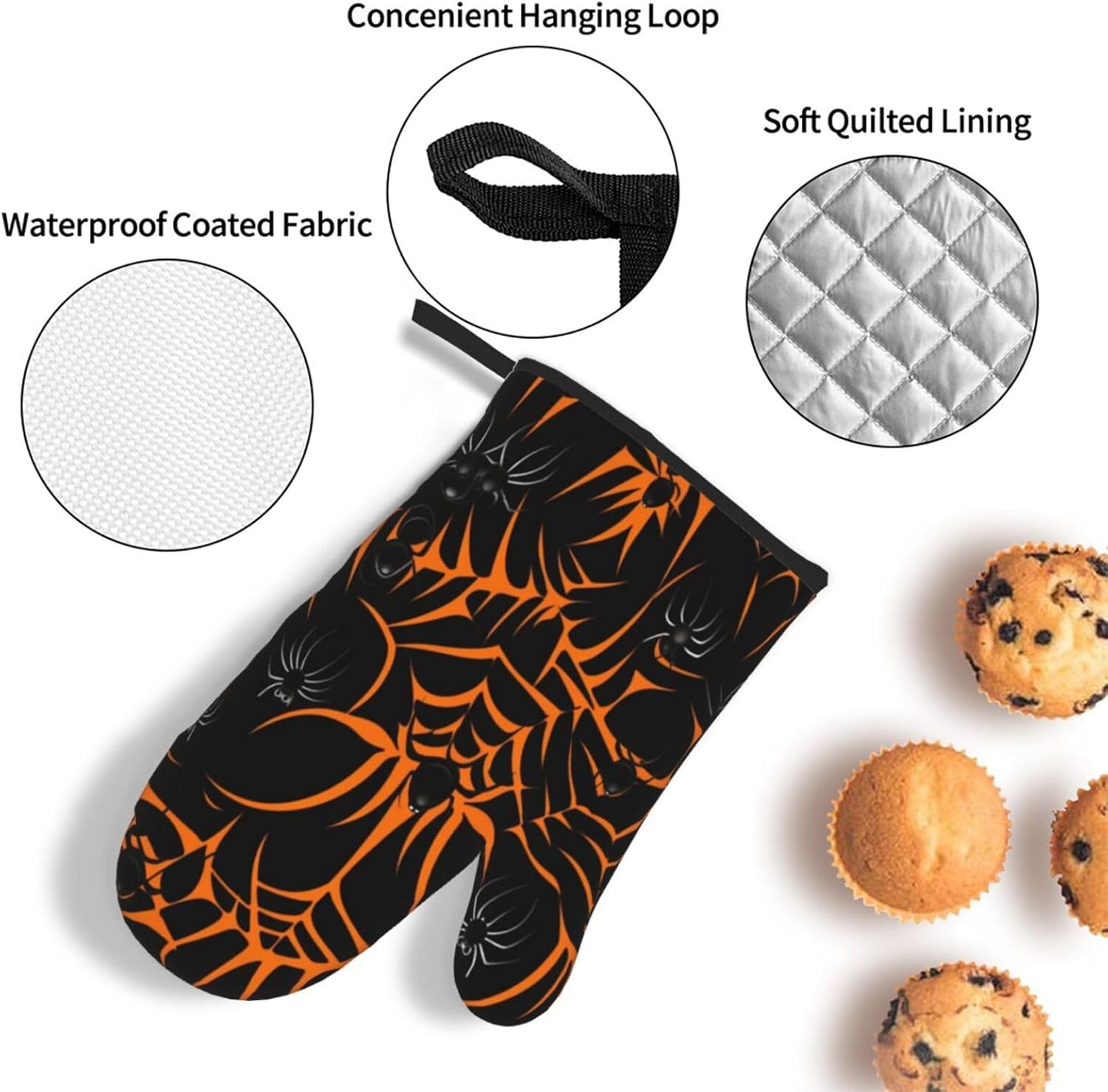 Halloween Spider Web Oven Mitts