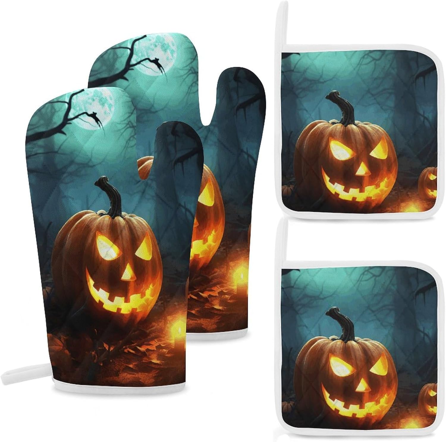 Heavy Duty Oven Mitts Pot Covers Set for Kitchen Use