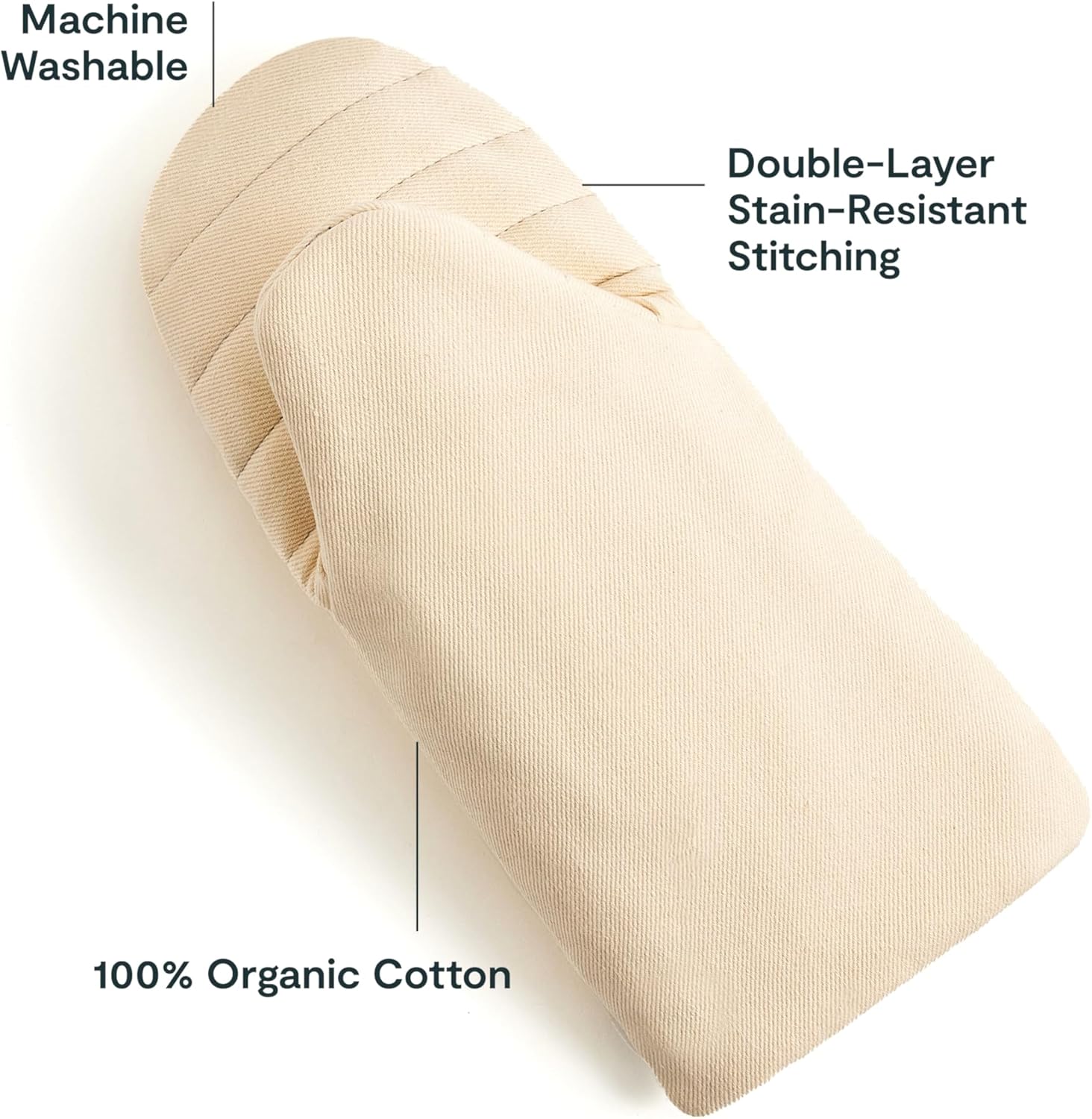 Warmth in Kitchen 100 Organic Cotton Double-Layer Oven Mitts