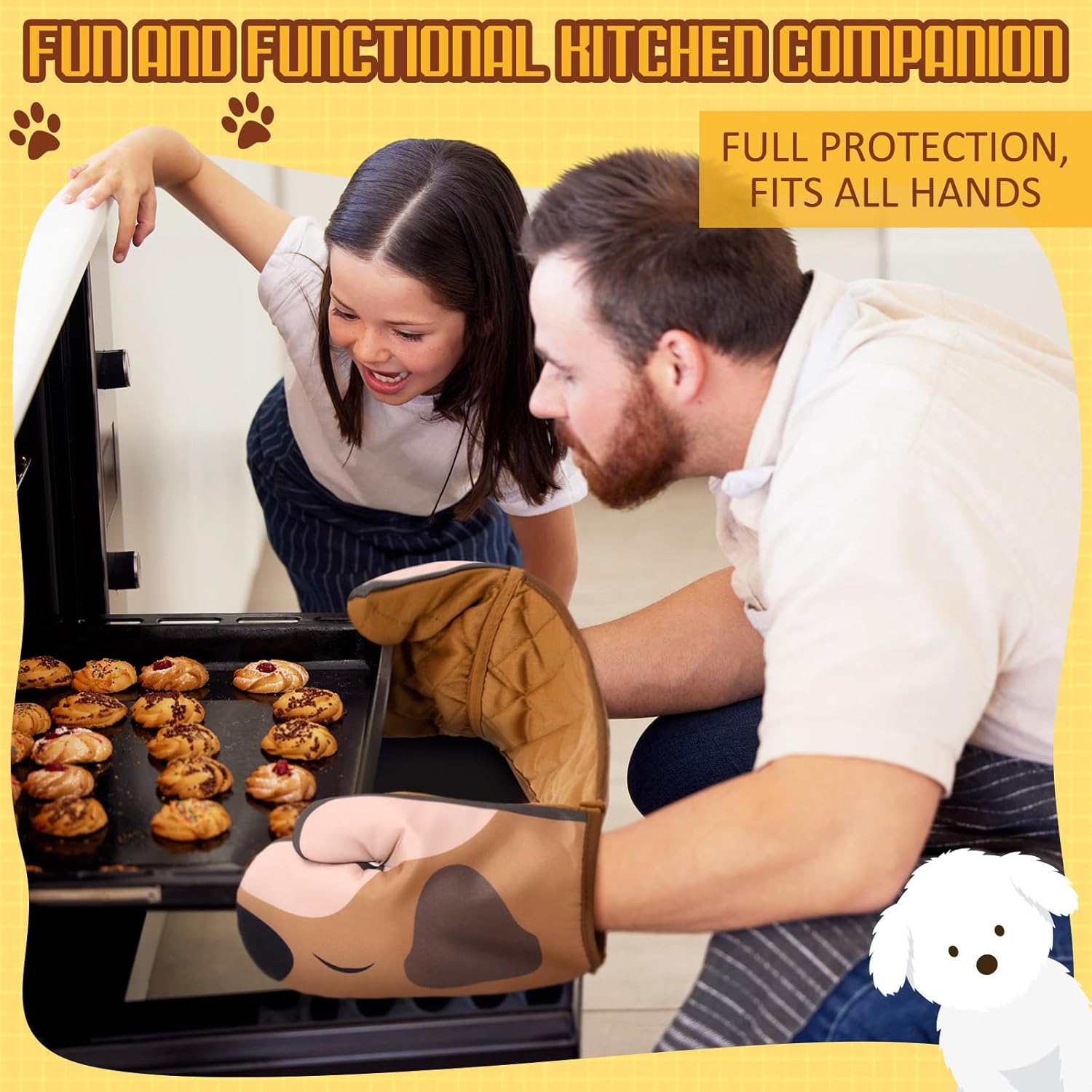 Double Oven Mitts Heat-Resistant for Dog Lovers