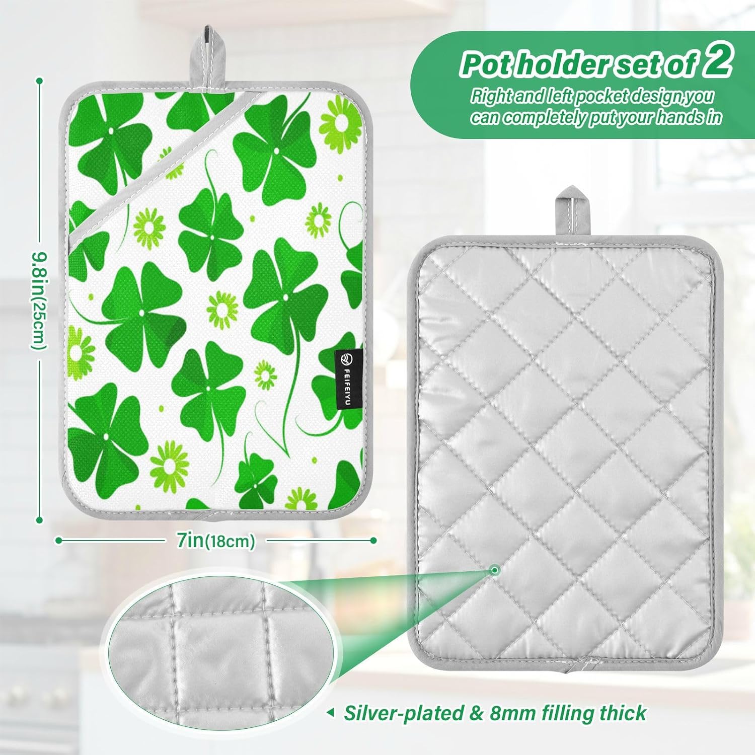 Spring Green Heat Resistant 2-Pack Pot Holder