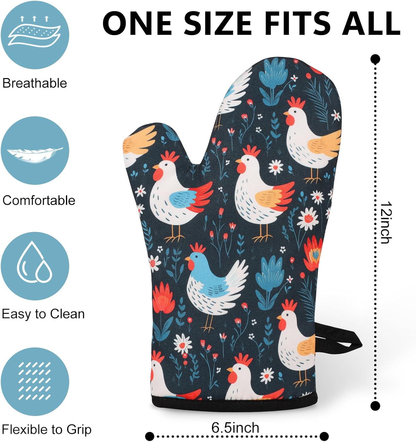 Miracu Oven Mitts Cozy Hen Kitchen Accessories for Cooking Entertaining