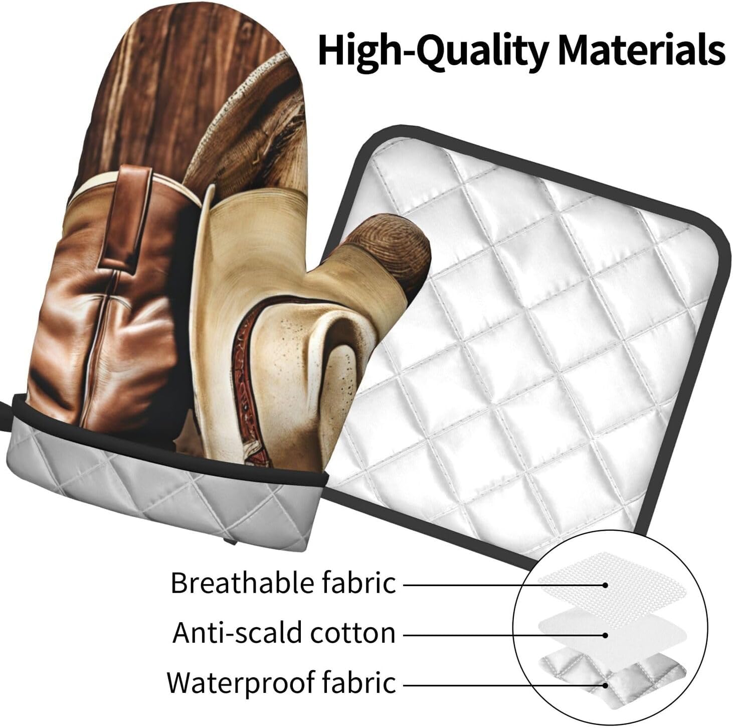 Fortified Cowboy Hat 2-Piece Oven Mitt Pot Holder Set