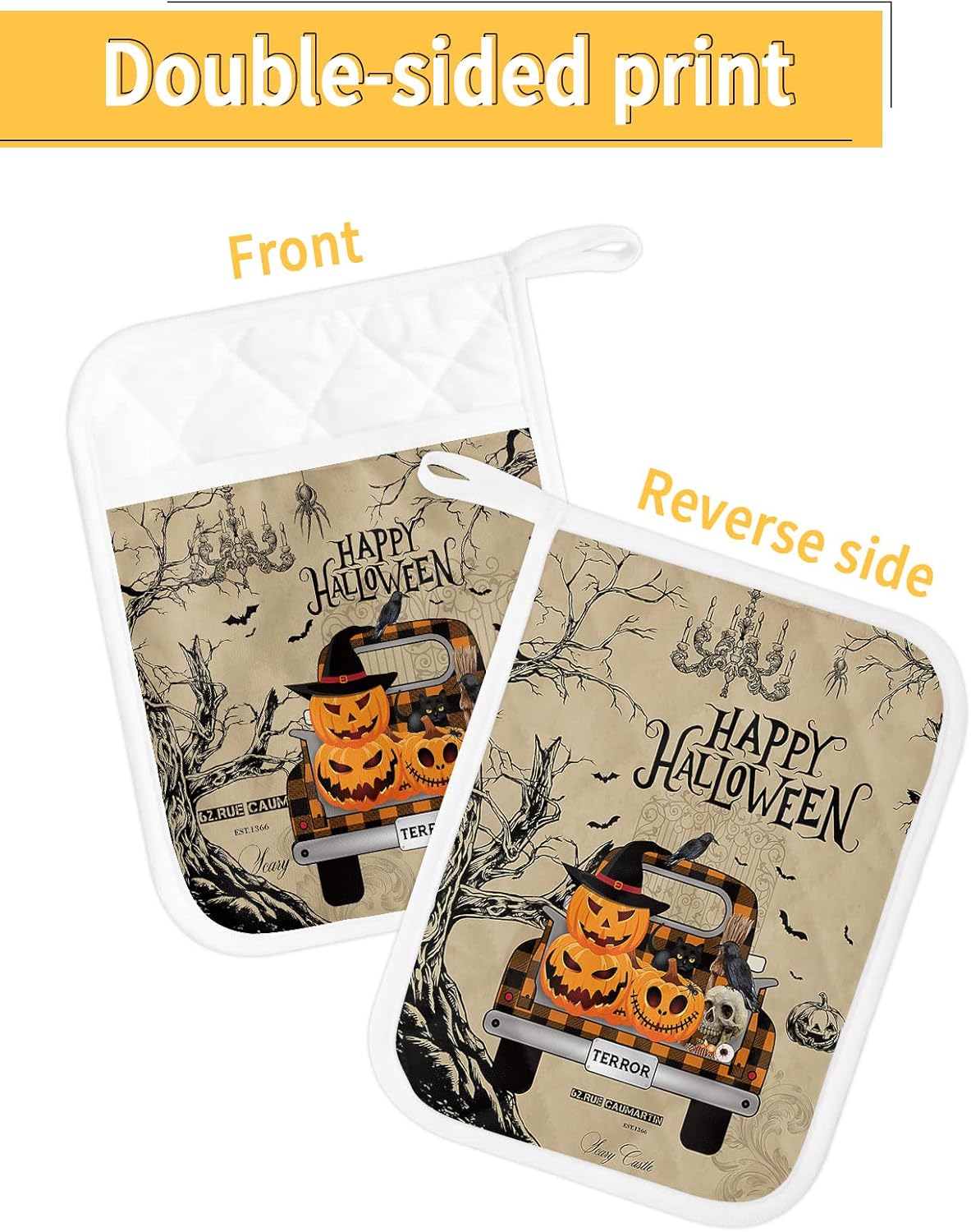 Halloween Creepy Kitchen Potholders 5PCS Set