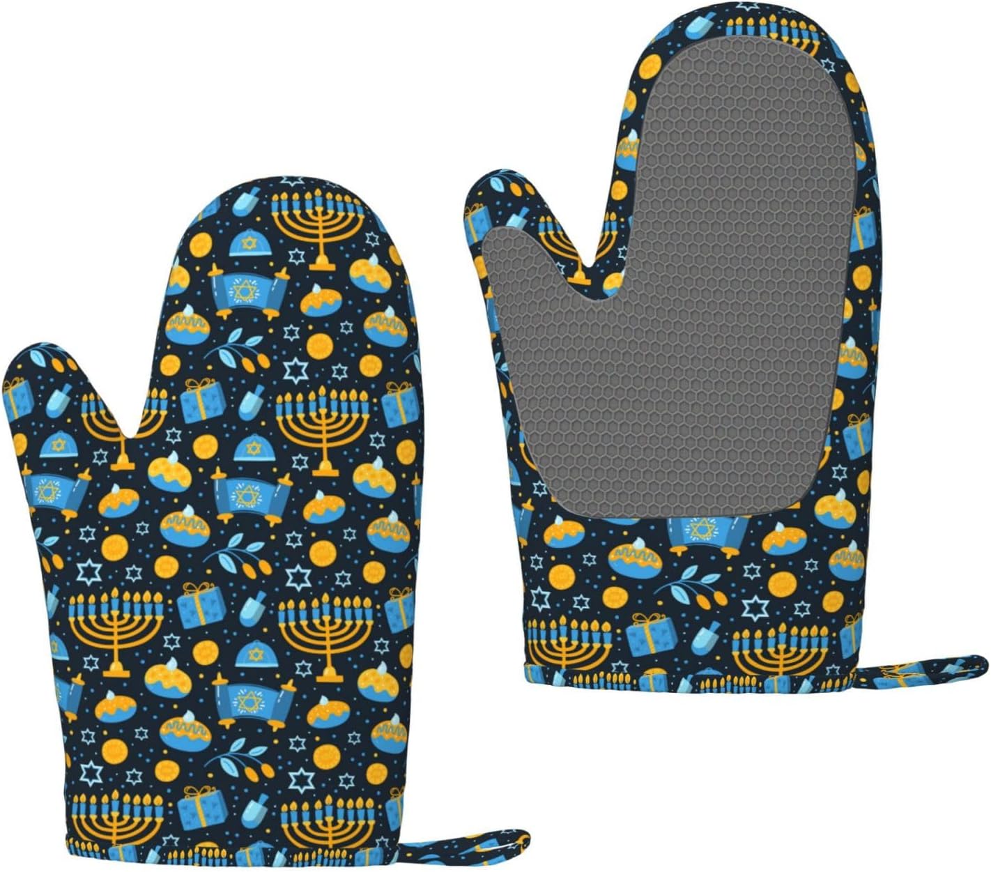 Happy Hanukkah Oven Mitts for Cooking