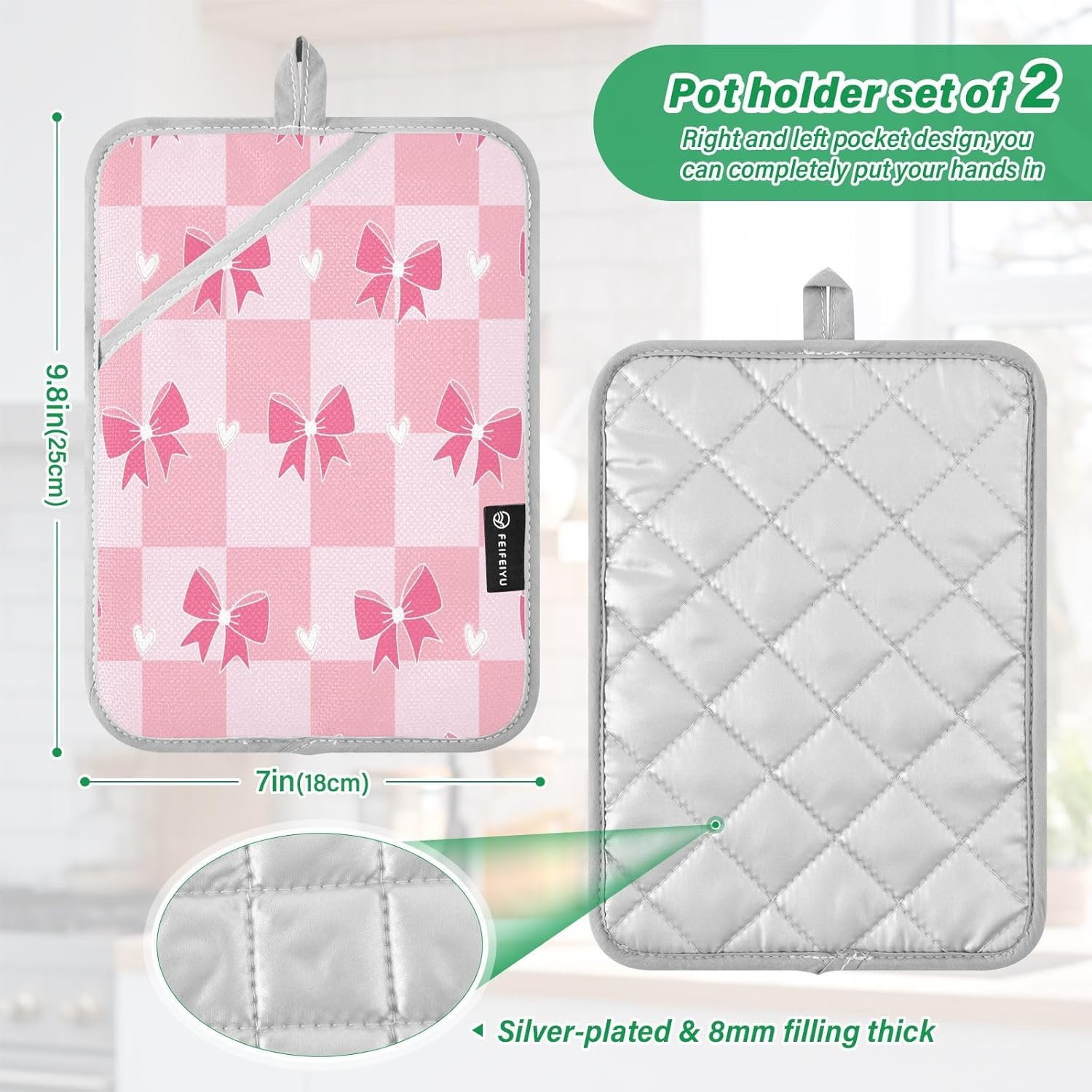Kcldeci Hearts Love Pot Holder Set