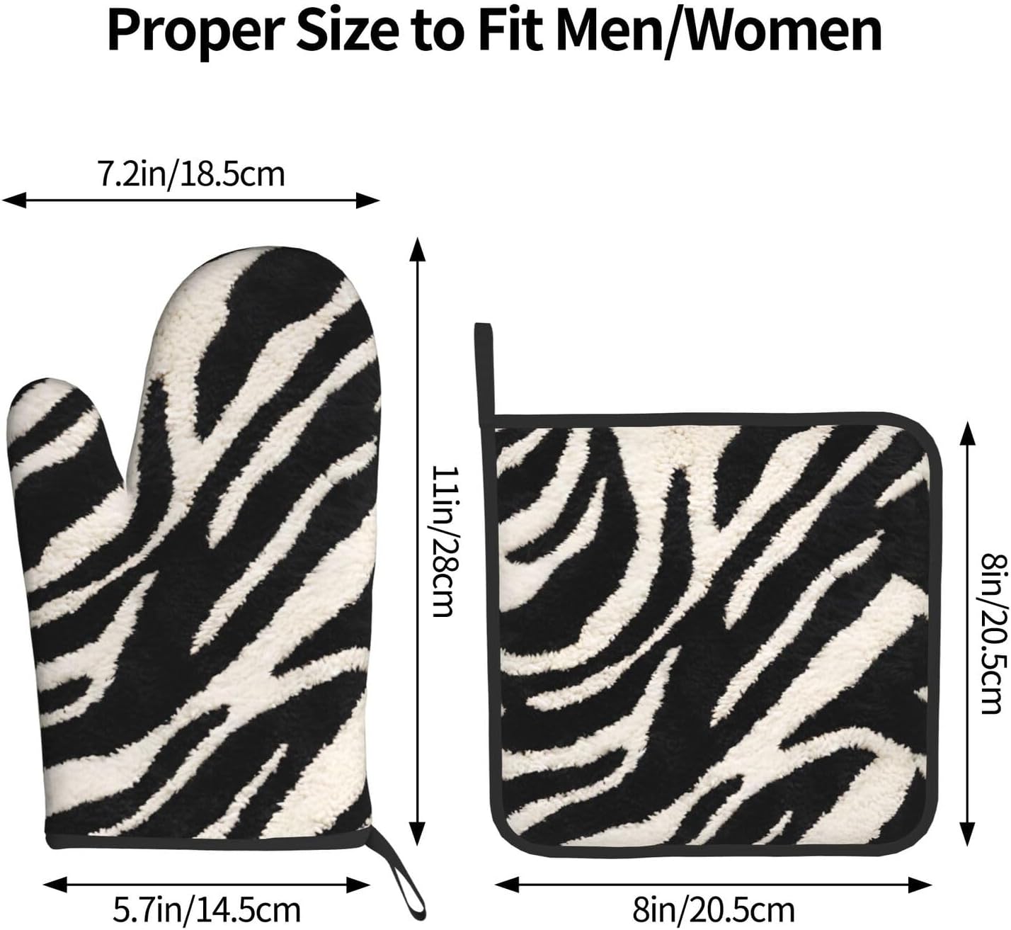 Zebra Animal Print Oven Mitts Set