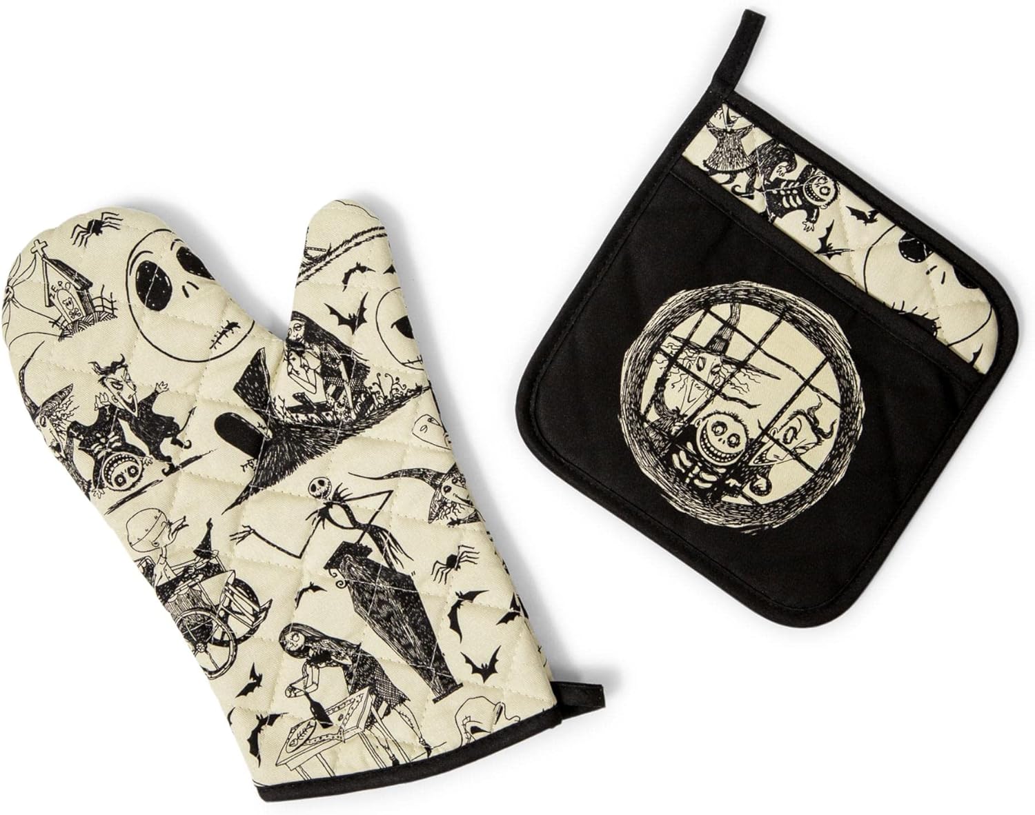 Warm Funny Halloween Oven Mitt Pot Holder Set