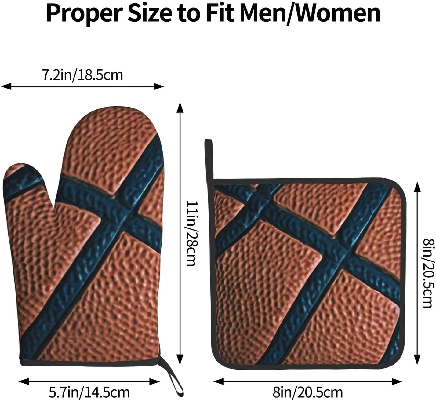 Basketball-Powered Oven Mitts Pot Holders Set