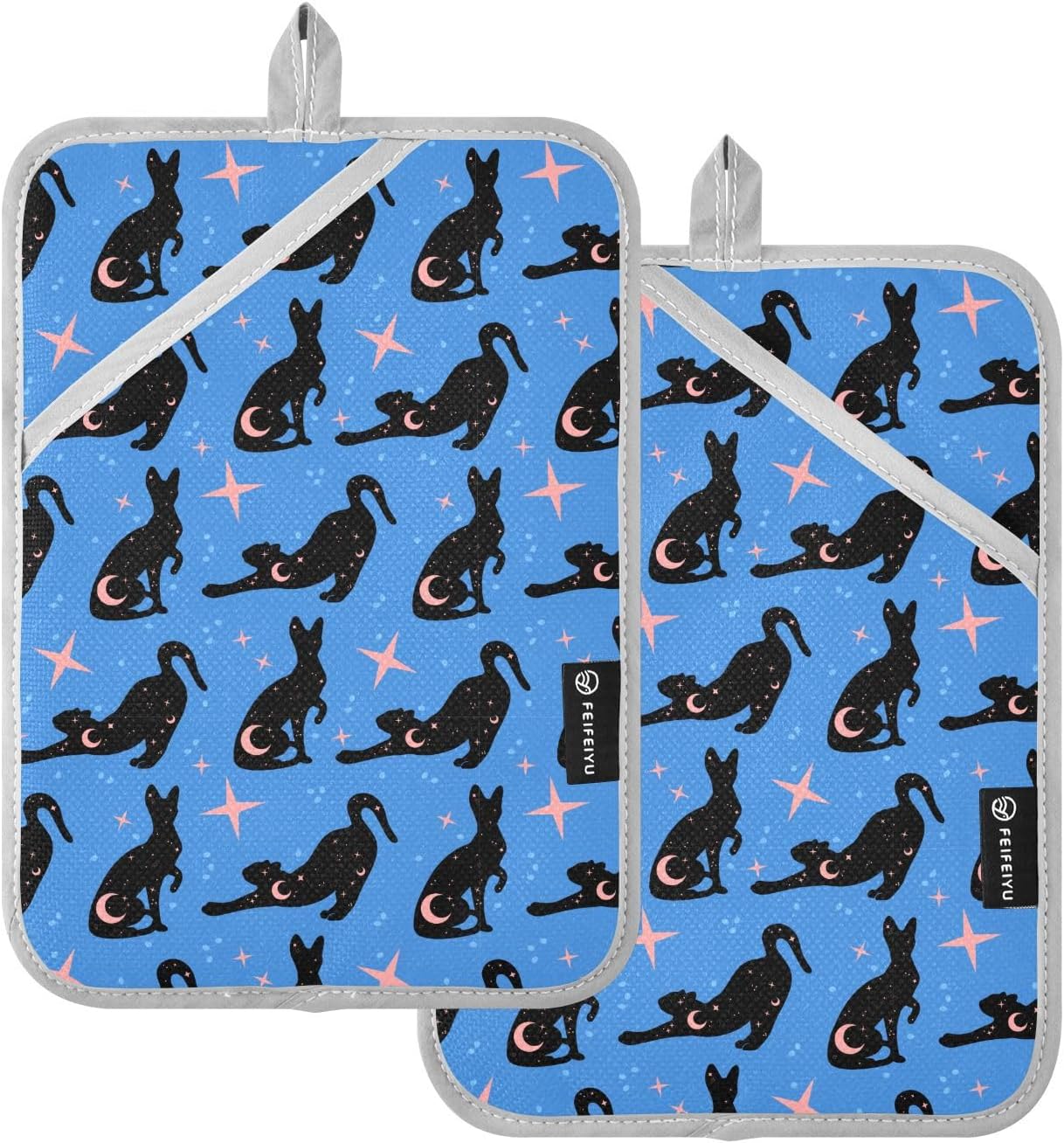 Halloween Black Cat Heat Resistant Pot Holder Set