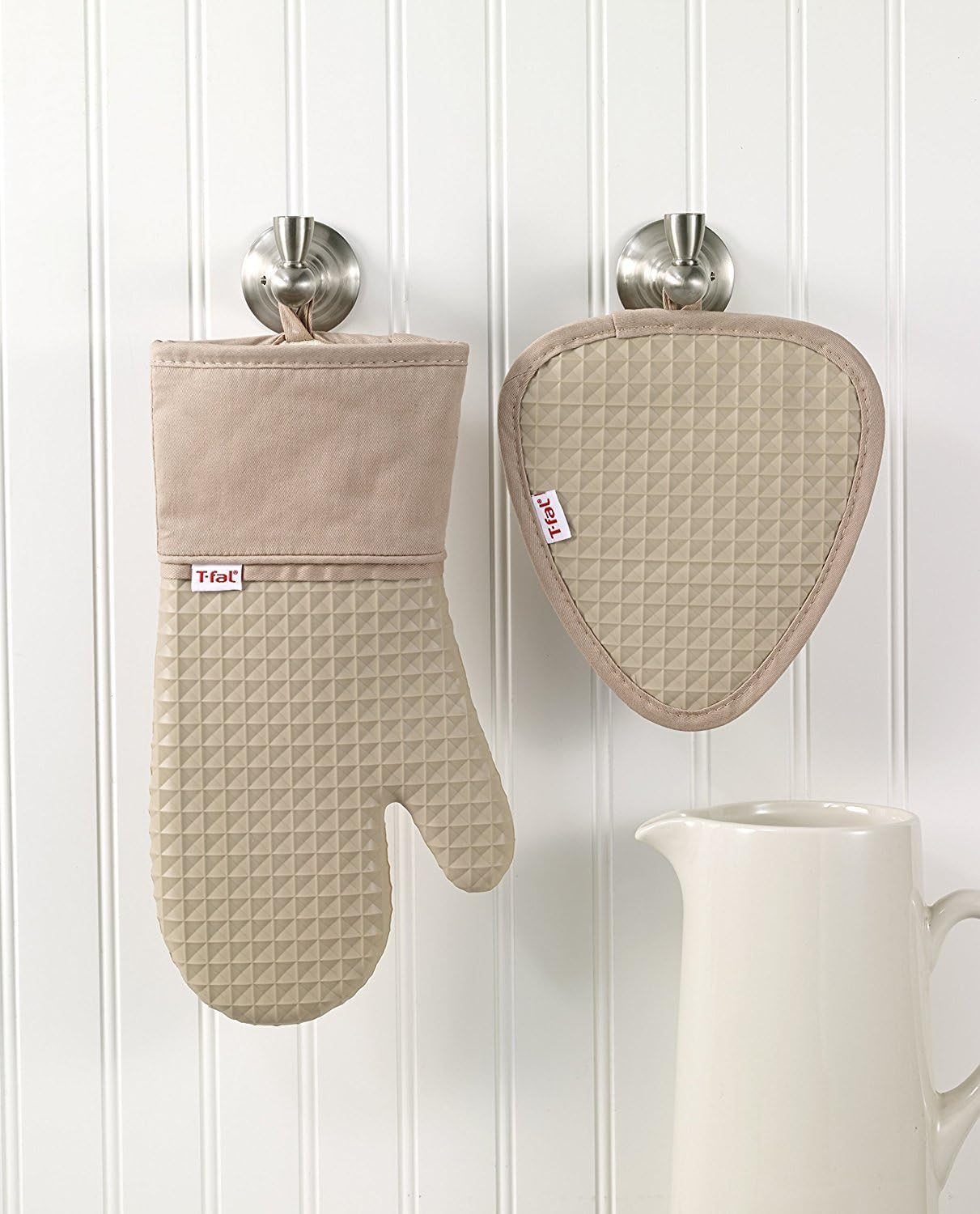 T-Fal Silicone Oven Mitt Set 2 Pack Sand