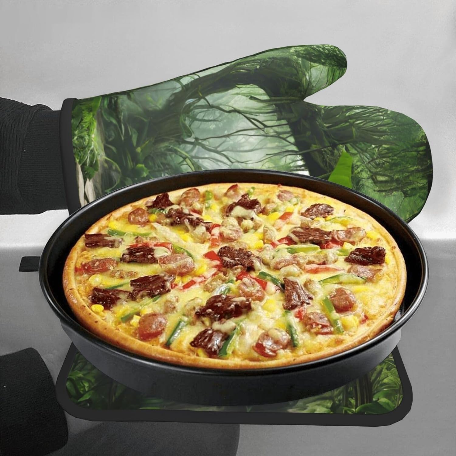 Quopvn Tropical Rainforest Oven Mitts Pot Holders