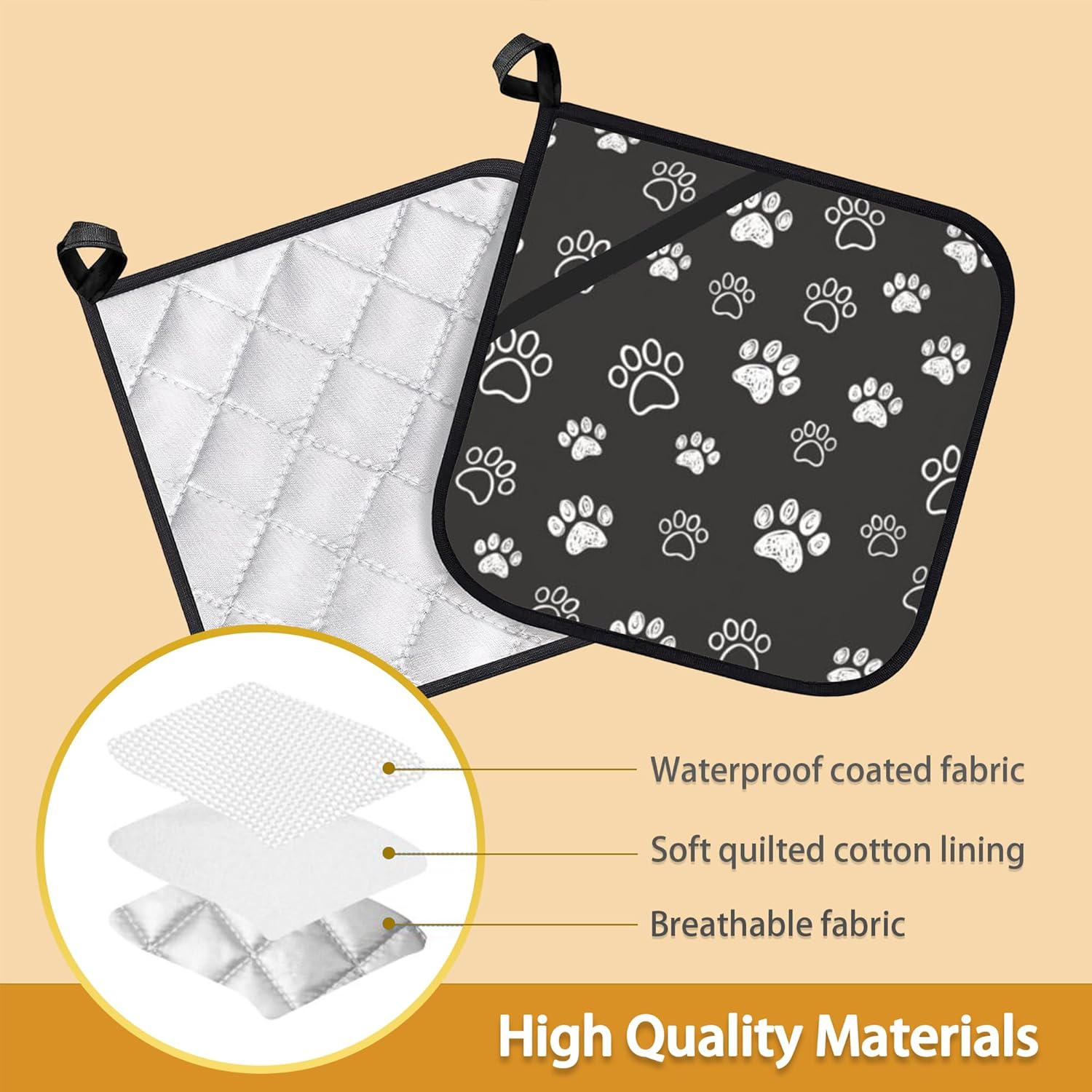 Cute Cat Dog Paw Pot Holder Set for Kitchen