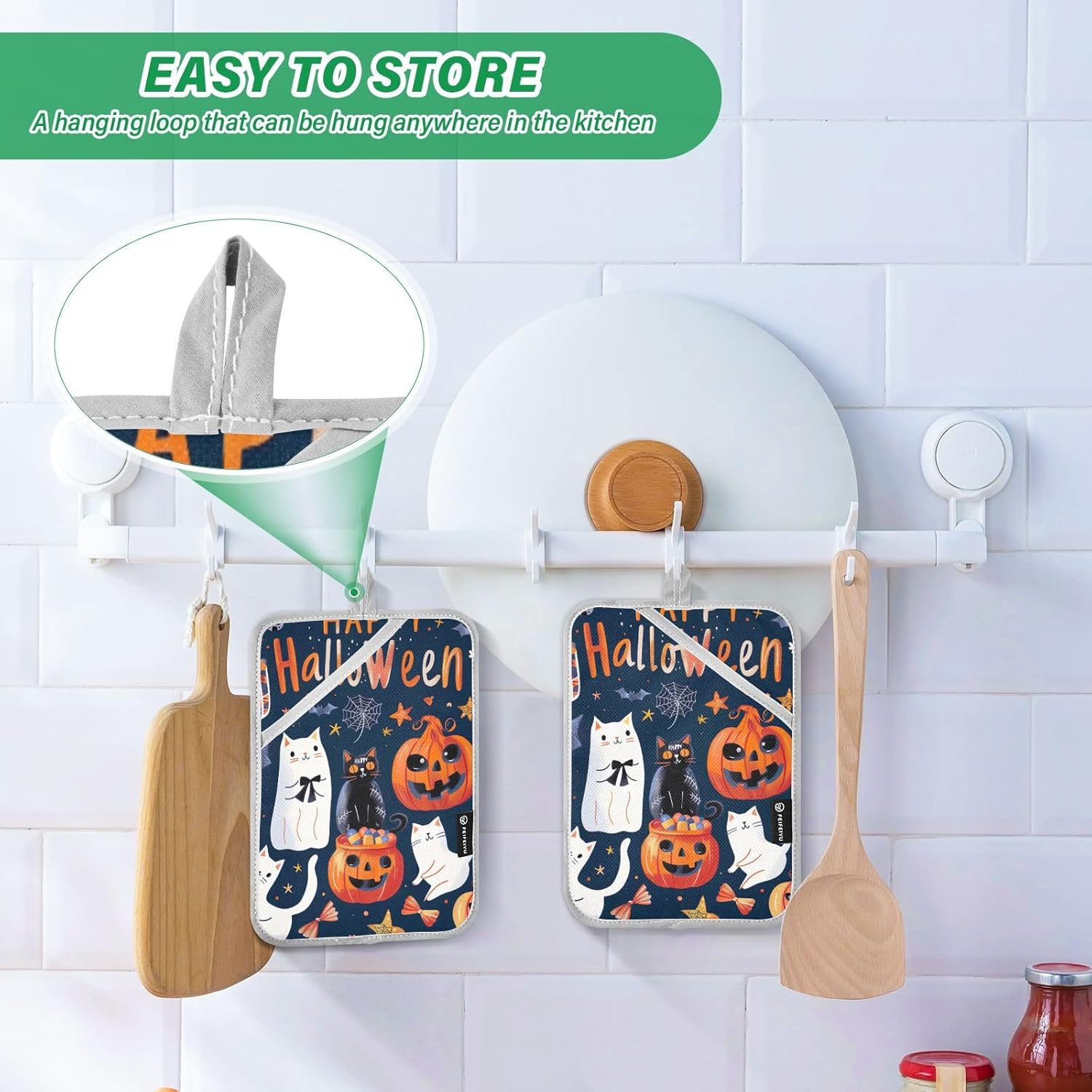 GAI enlarged Halloween Themed Oven Pot Holders Set of 2
