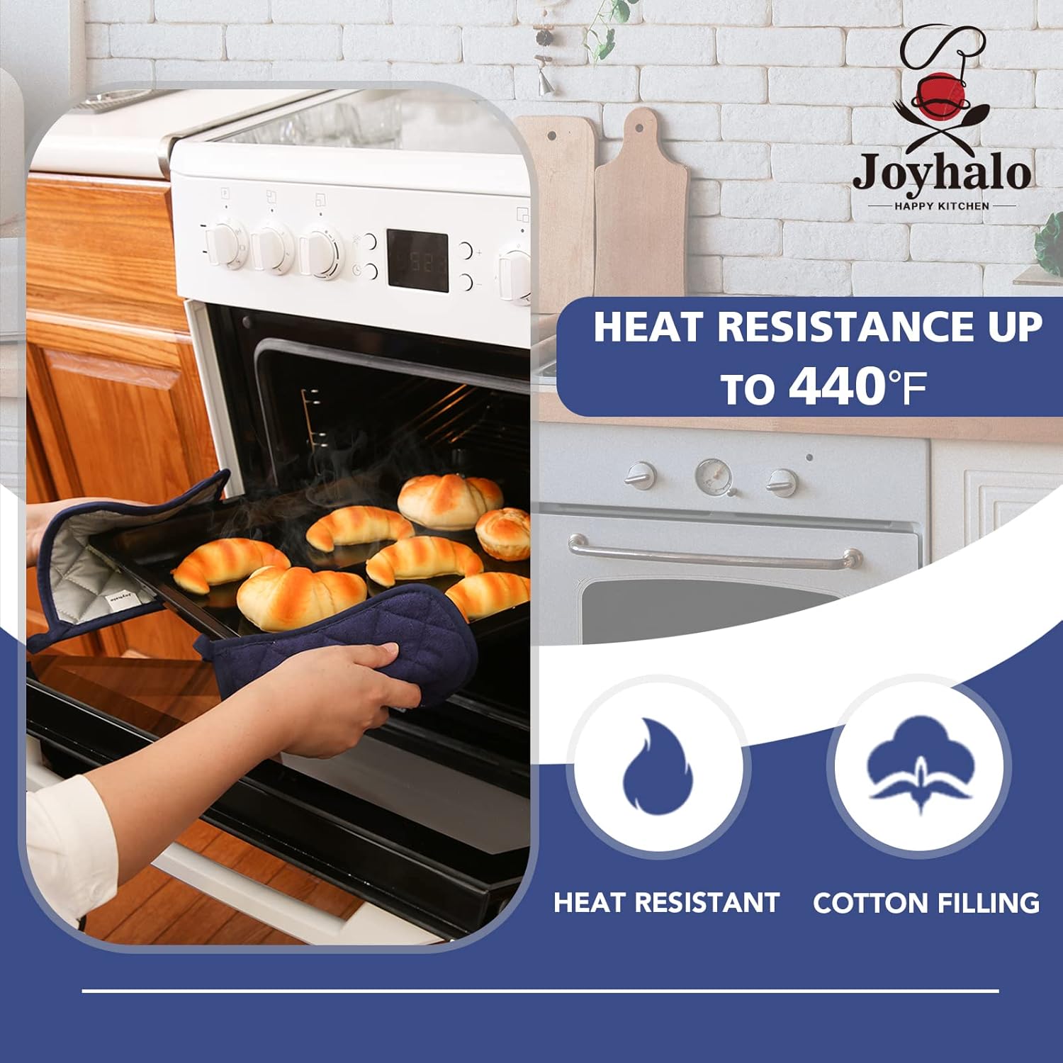 Joy Halo - Potholders Clearance - Heat-Resistant Kitchen Pots - Dark Blue Set of 5