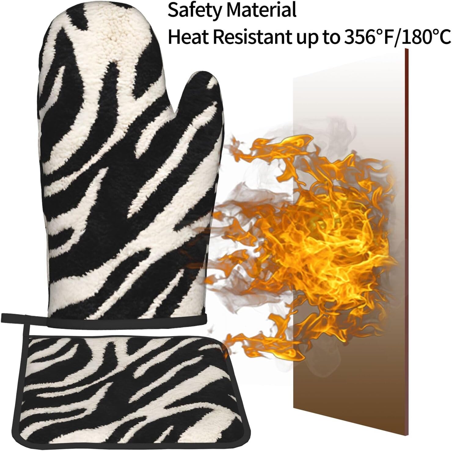 Zebra Animal Print Oven Mitts Set