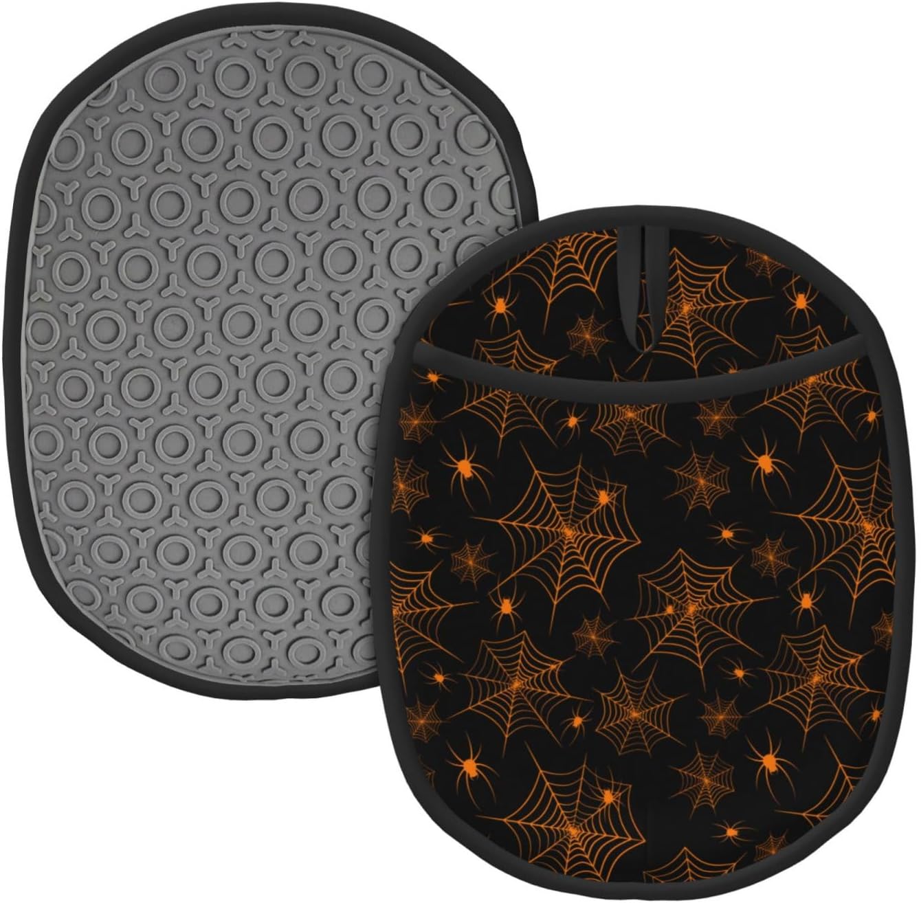 2PCS Halloween Spiderweb Silicone Pot Holder Set