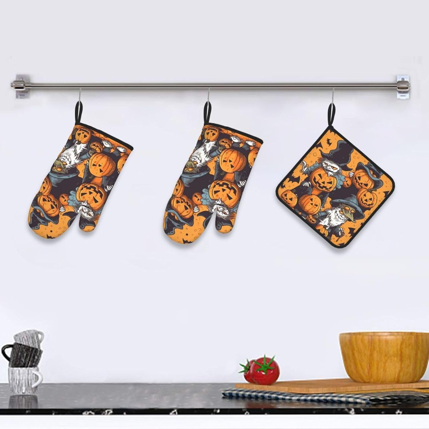 Pecan Family Oven Mitt Set for Heating Cooking and Baking