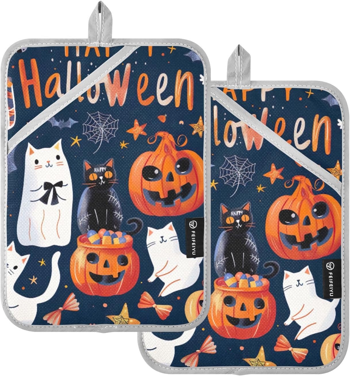 GAI enlarged Halloween Themed Oven Pot Holders Set of 2