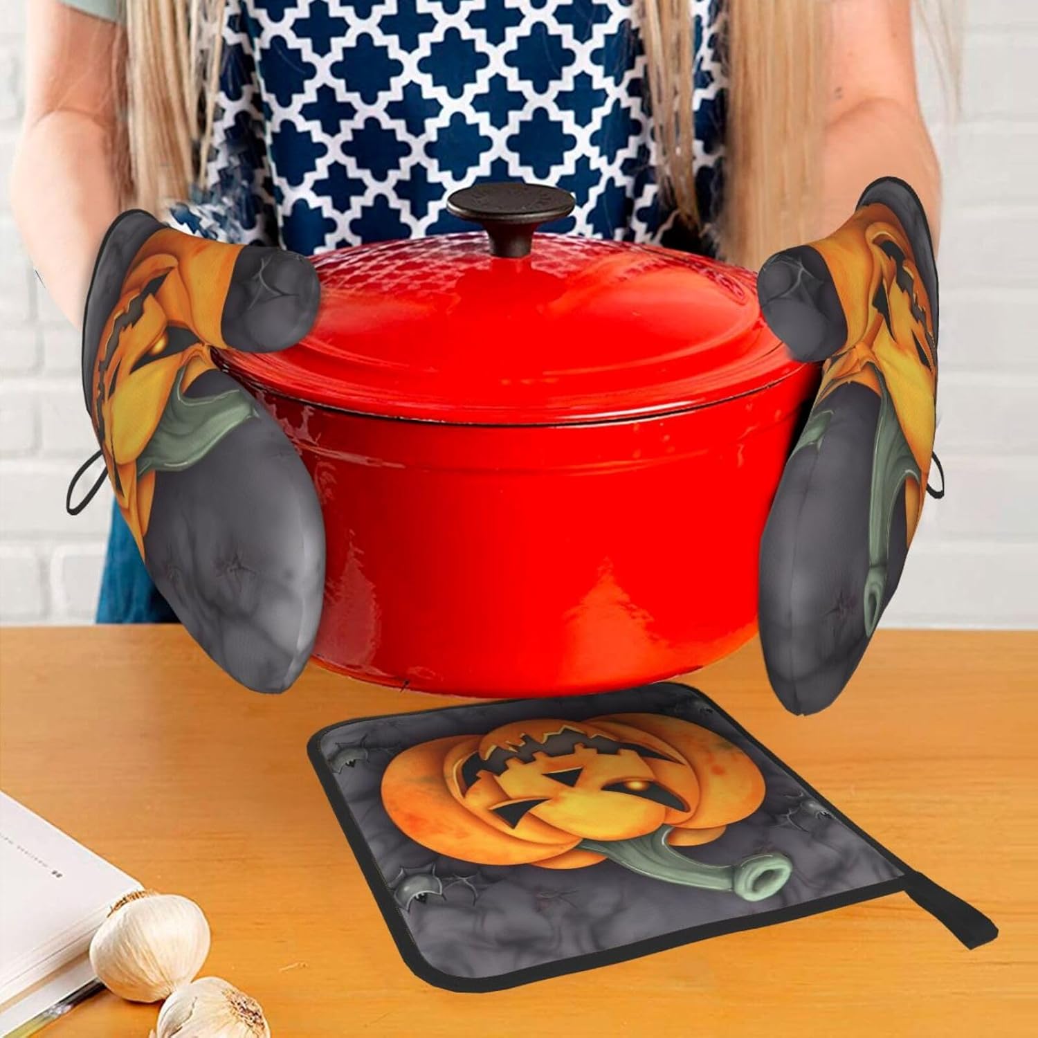 Safe cooking gloves pot holders set Heat Resistant dishwasher safe