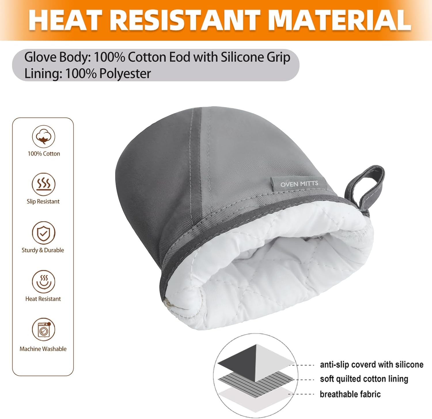 500 Oven Mitts Heat Resistant Kitchen Gloves