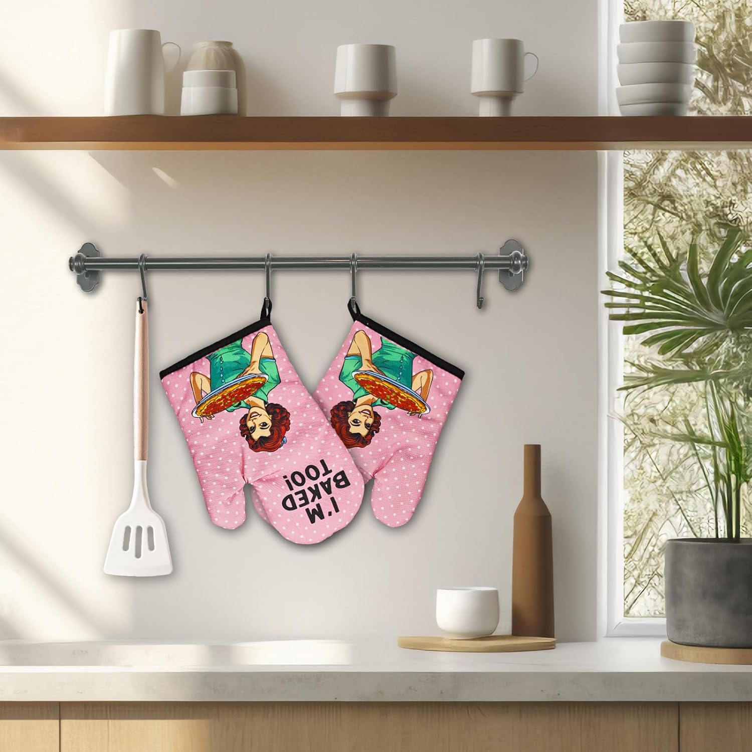 2 Pcs Funny Oven Mitts Im Baked Too Heat Resistant