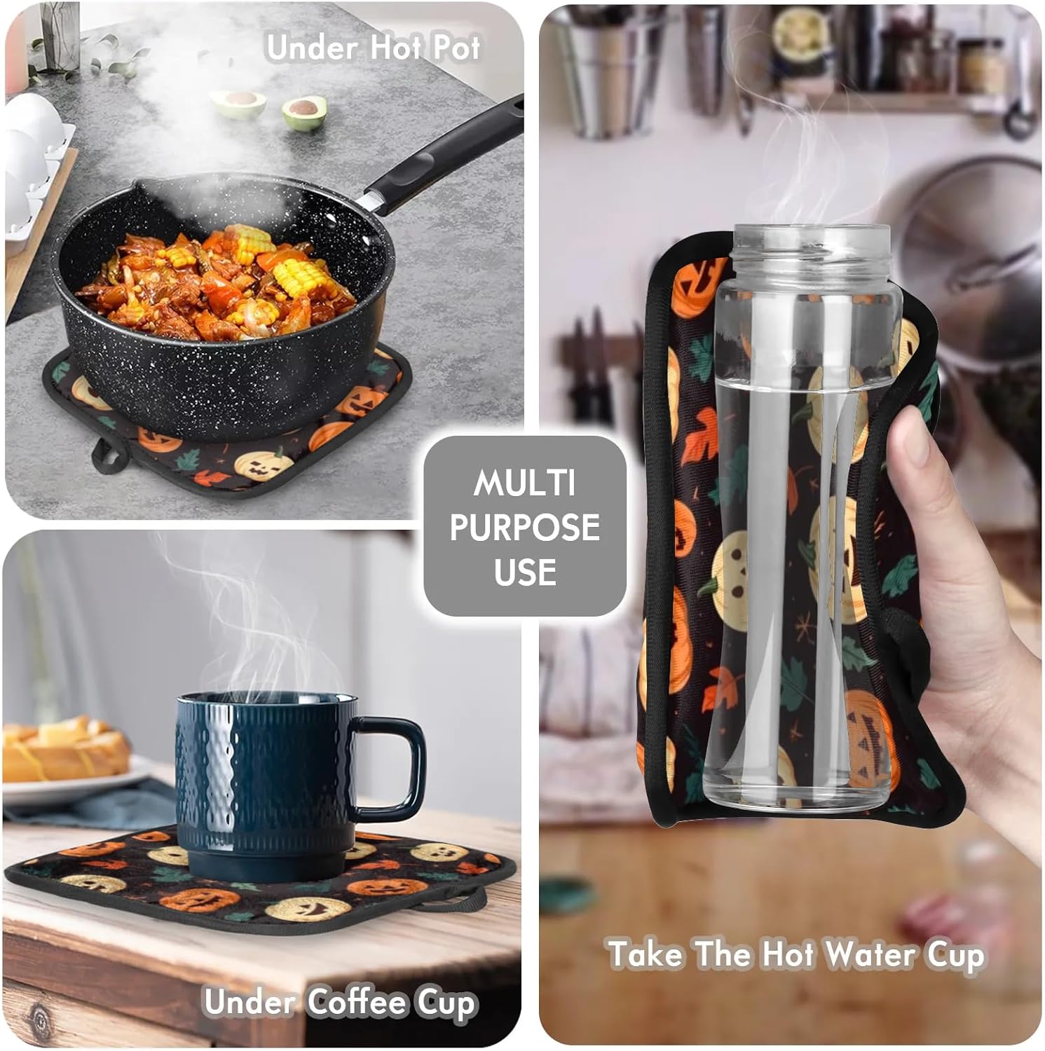 Cute Pumpkins Halloween Oven Mitts Potholders