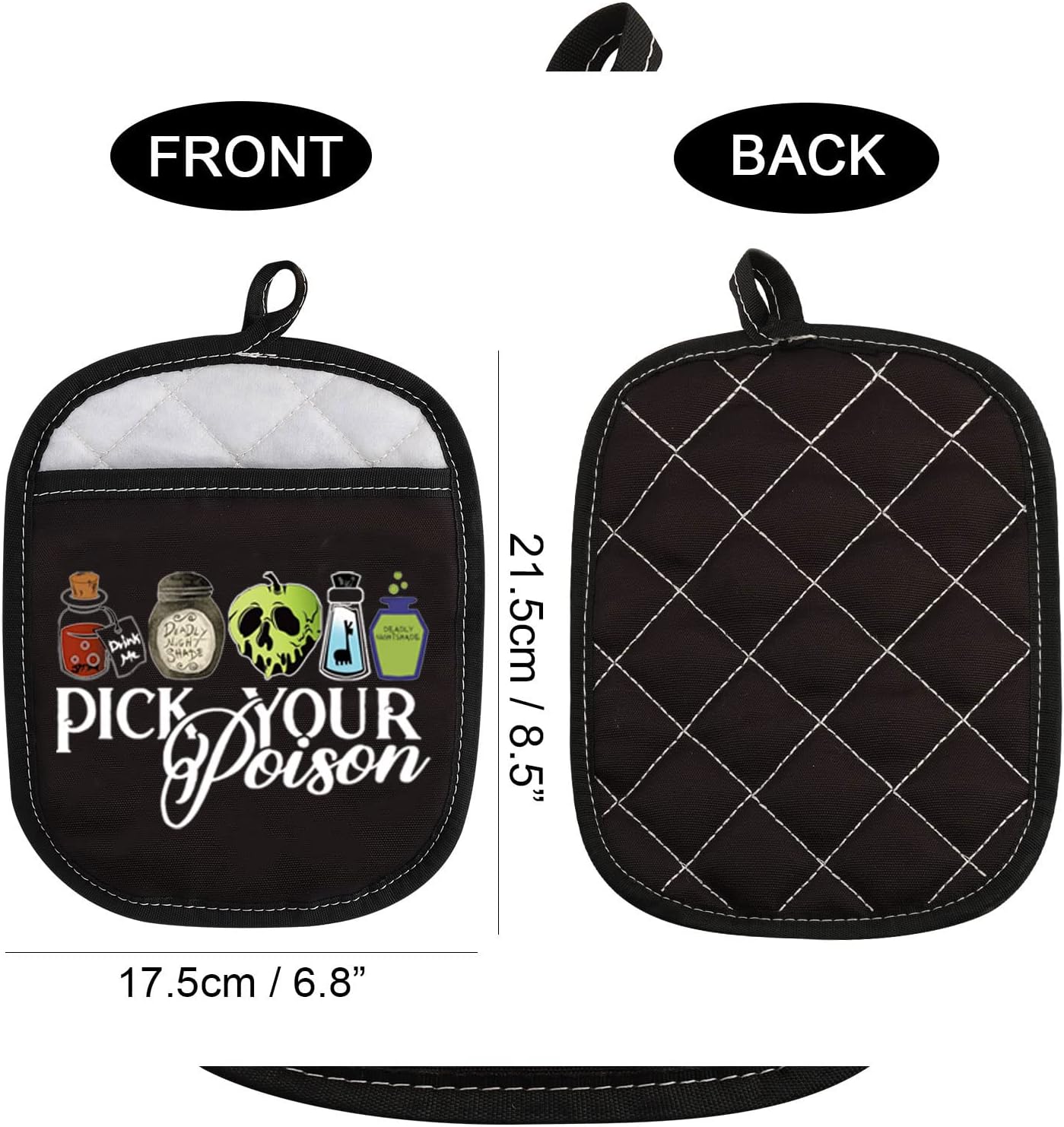 ZJXHPO Halloween Pick Your Poison witch Pot Holder Gift for Villains