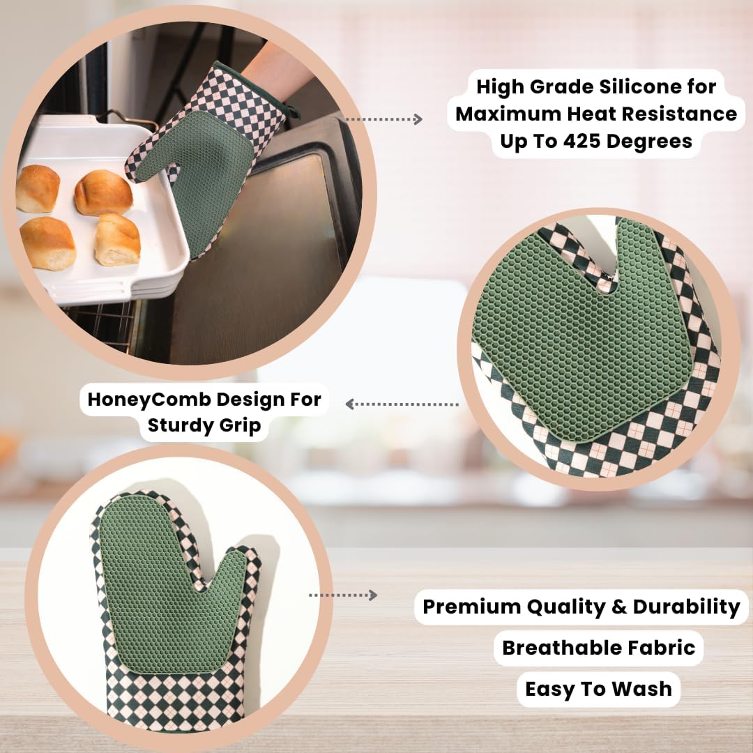 Portia Bloom Silicone Oven Mitt Set 2