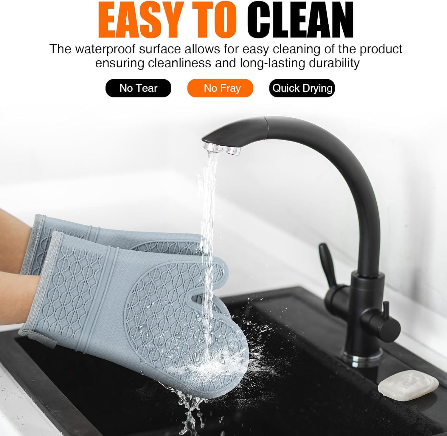 HEESEE Heat-Resistant Silicone Oven Mitts