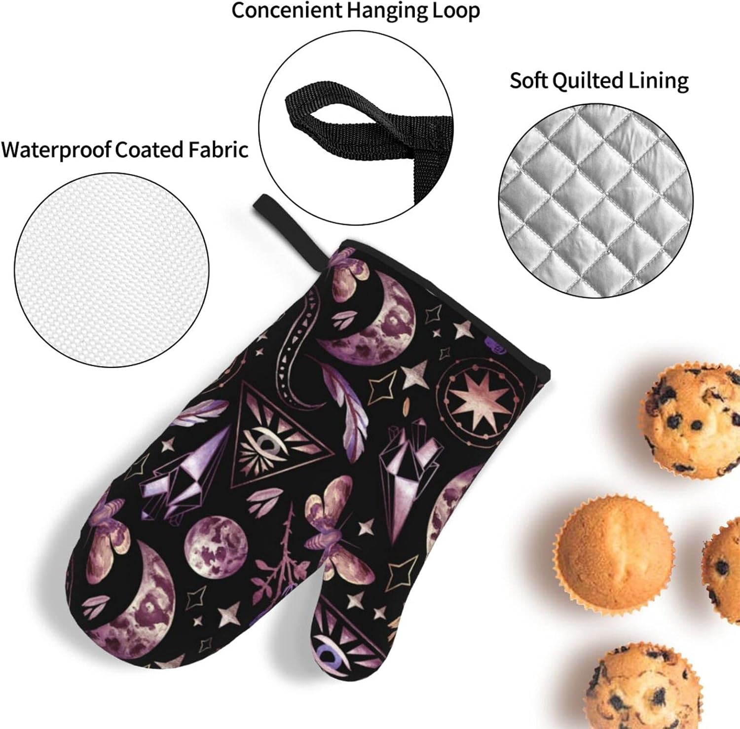 DADABULIU - Magic Goth Oven Mitts Pot Holders Set of 4