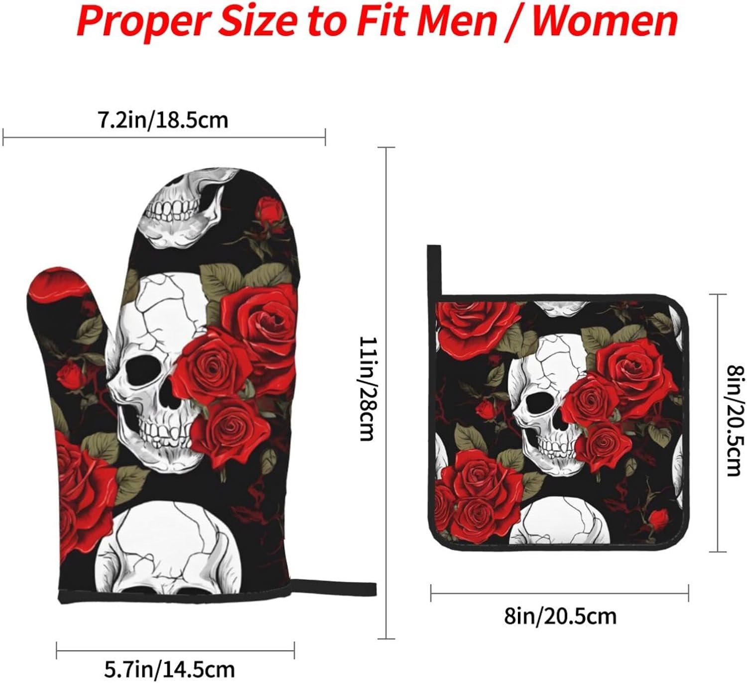 Heat Resistant Halloween Oven Mitts Set of 4 - Perfect for Cooking Baking