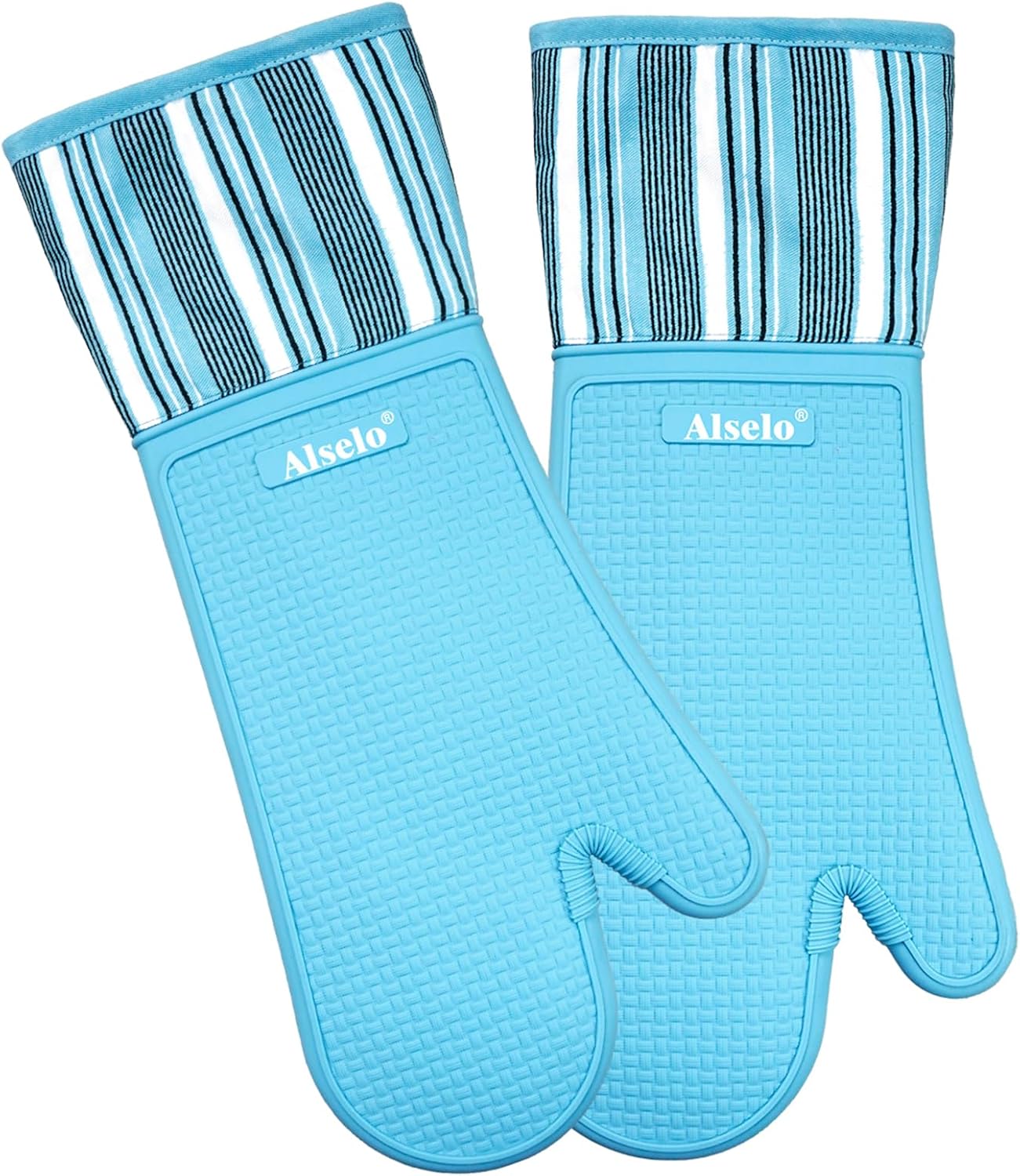 Alselo Oven Mitts Heat Resistant Silicone for 550 Degrees