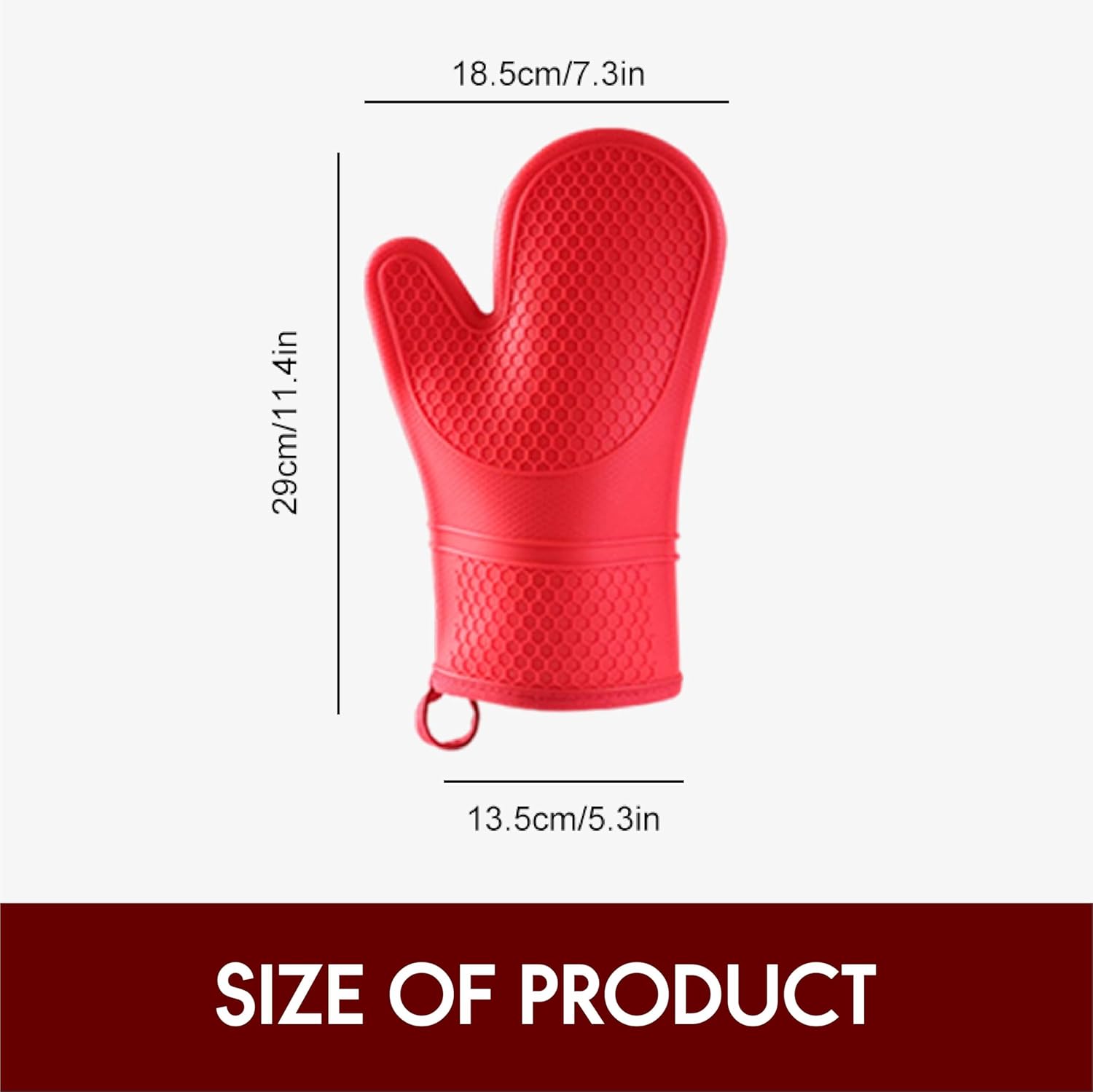 Set of 2 Silicone Oven Mitts with Waterproof and Non-Slip Design
