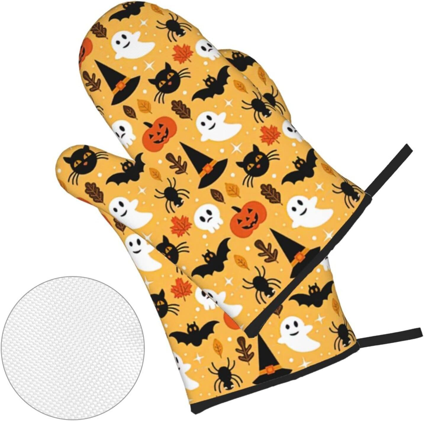 Halloween Ghost Pumpkin Bat Oven Mitts and Pot Holders Sets of 4