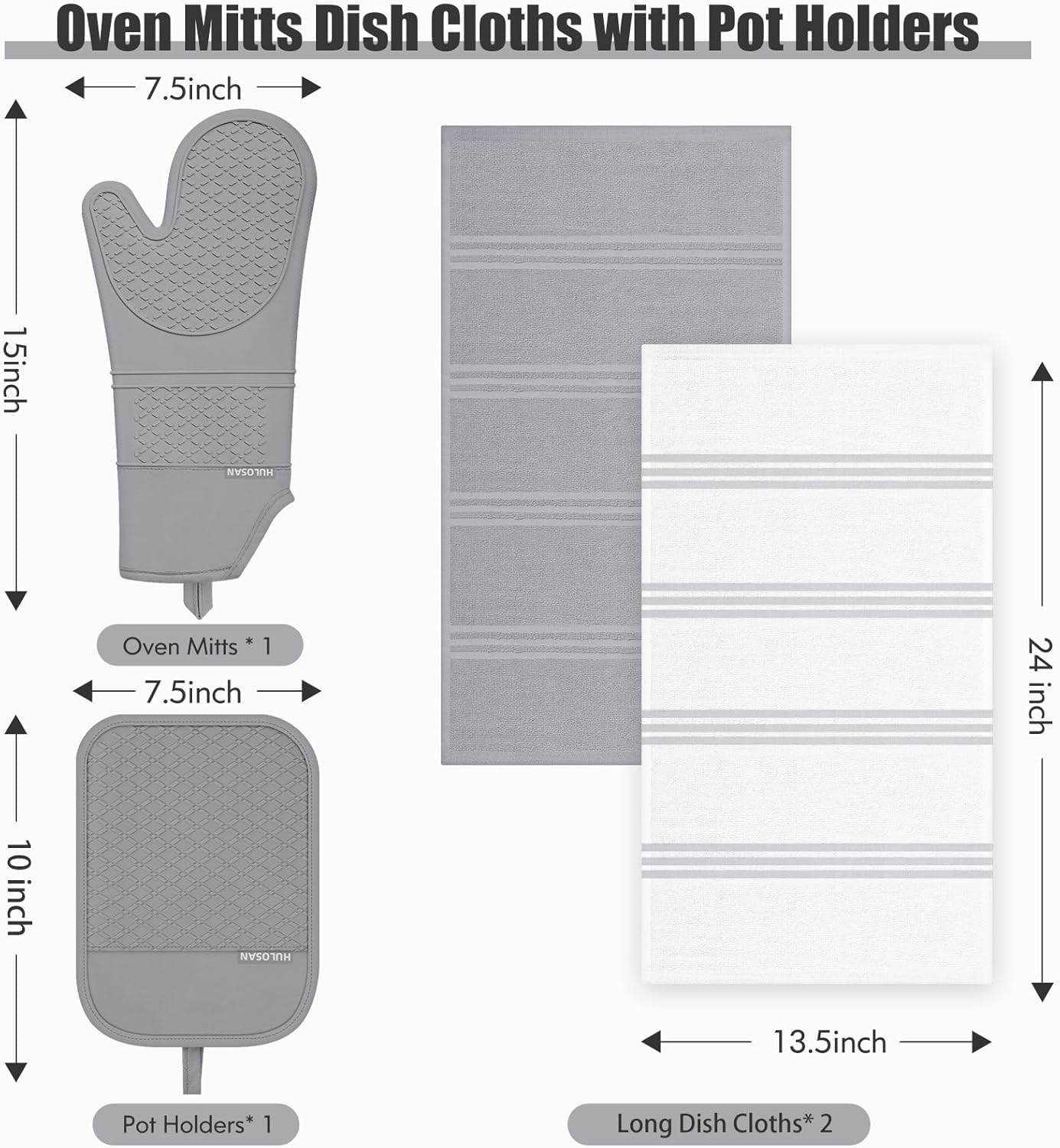 Safe Heat-Resistant Pots and Oven Mitts Set