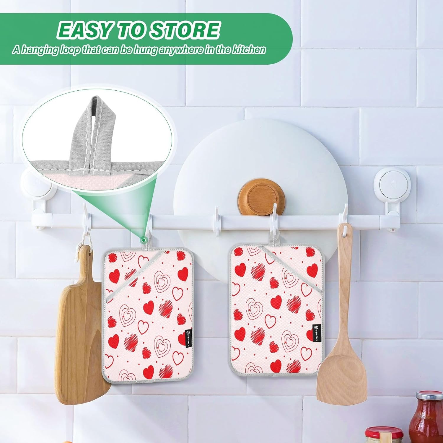 Red Love Heart 2-Piece Heat Resistant Potholer
