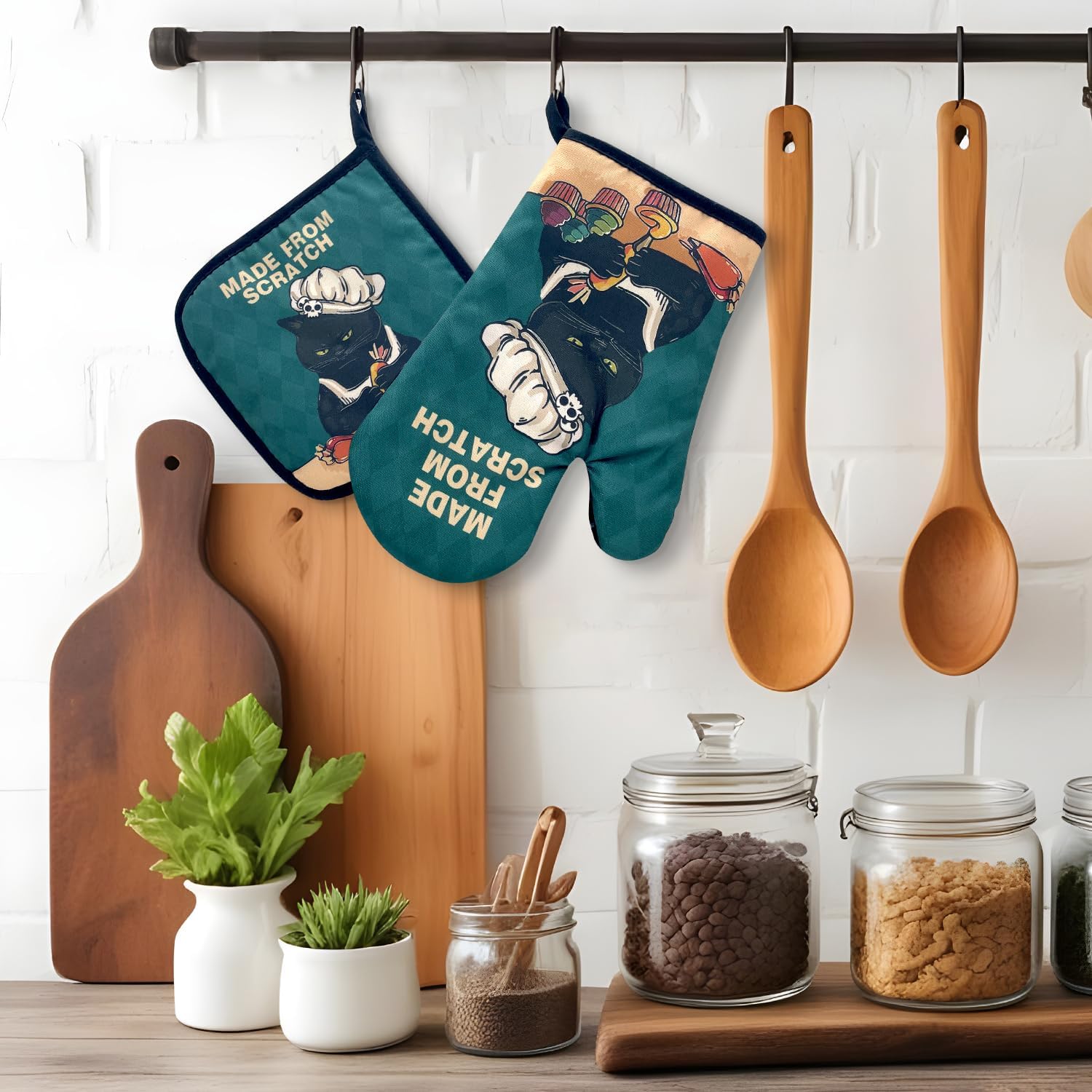 Made from Scratch Purr-ectfully Spicy Cat Oven Mitts