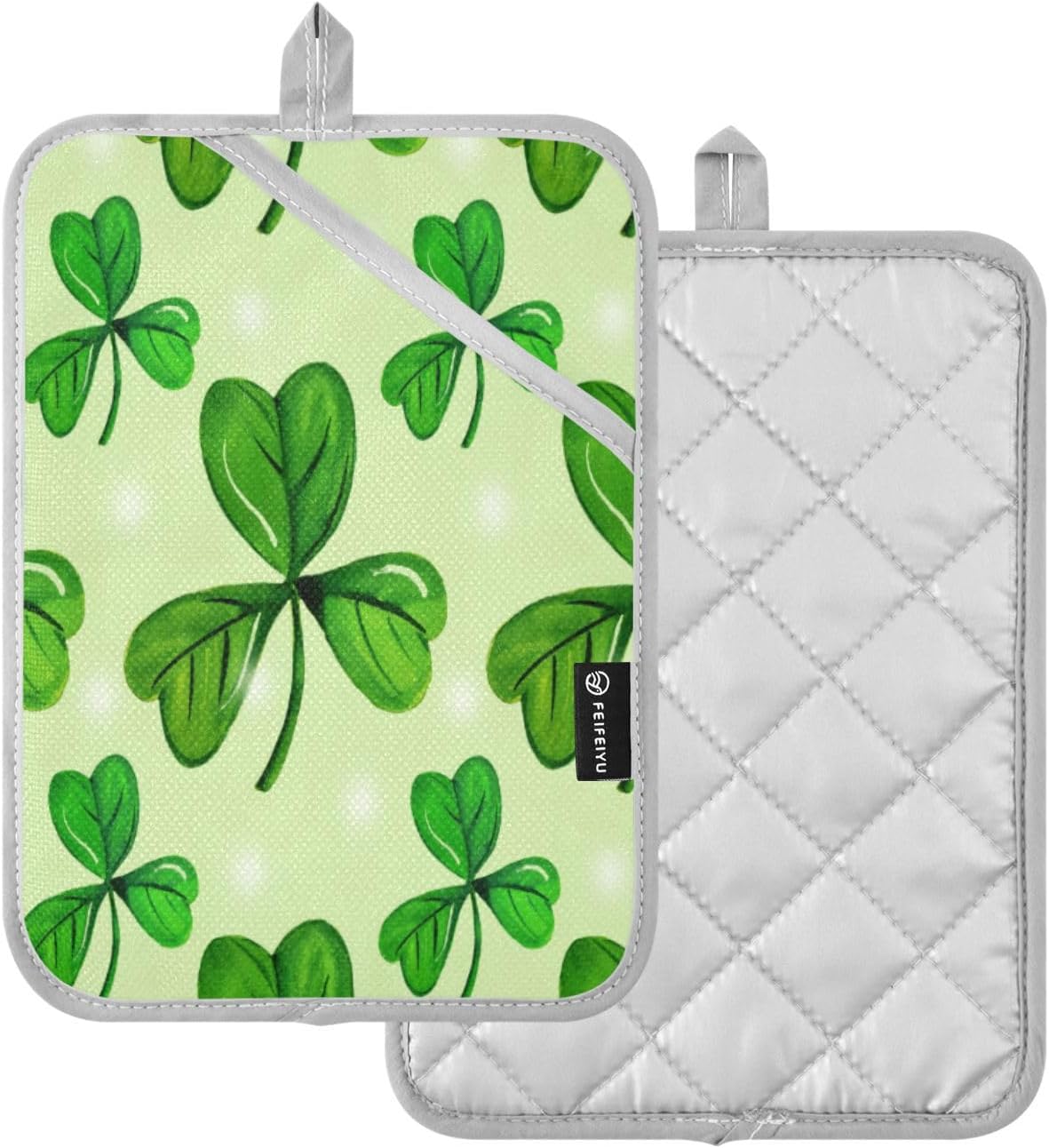 Kcldeci Watercolour Shamrock Pattern Pot Holders