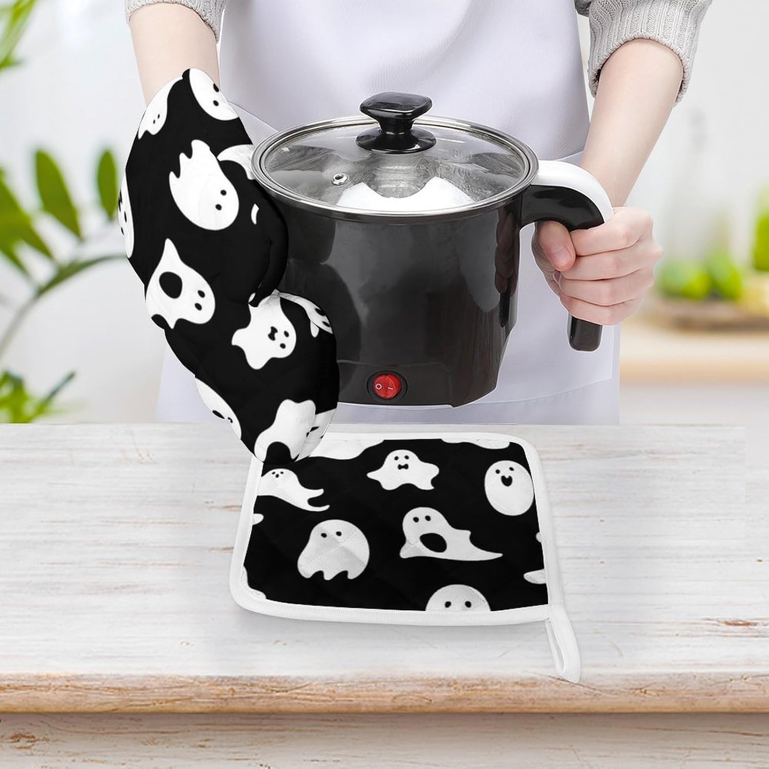 Halloween Horror Prop Safe Cooking Gloves Pot Holders Set