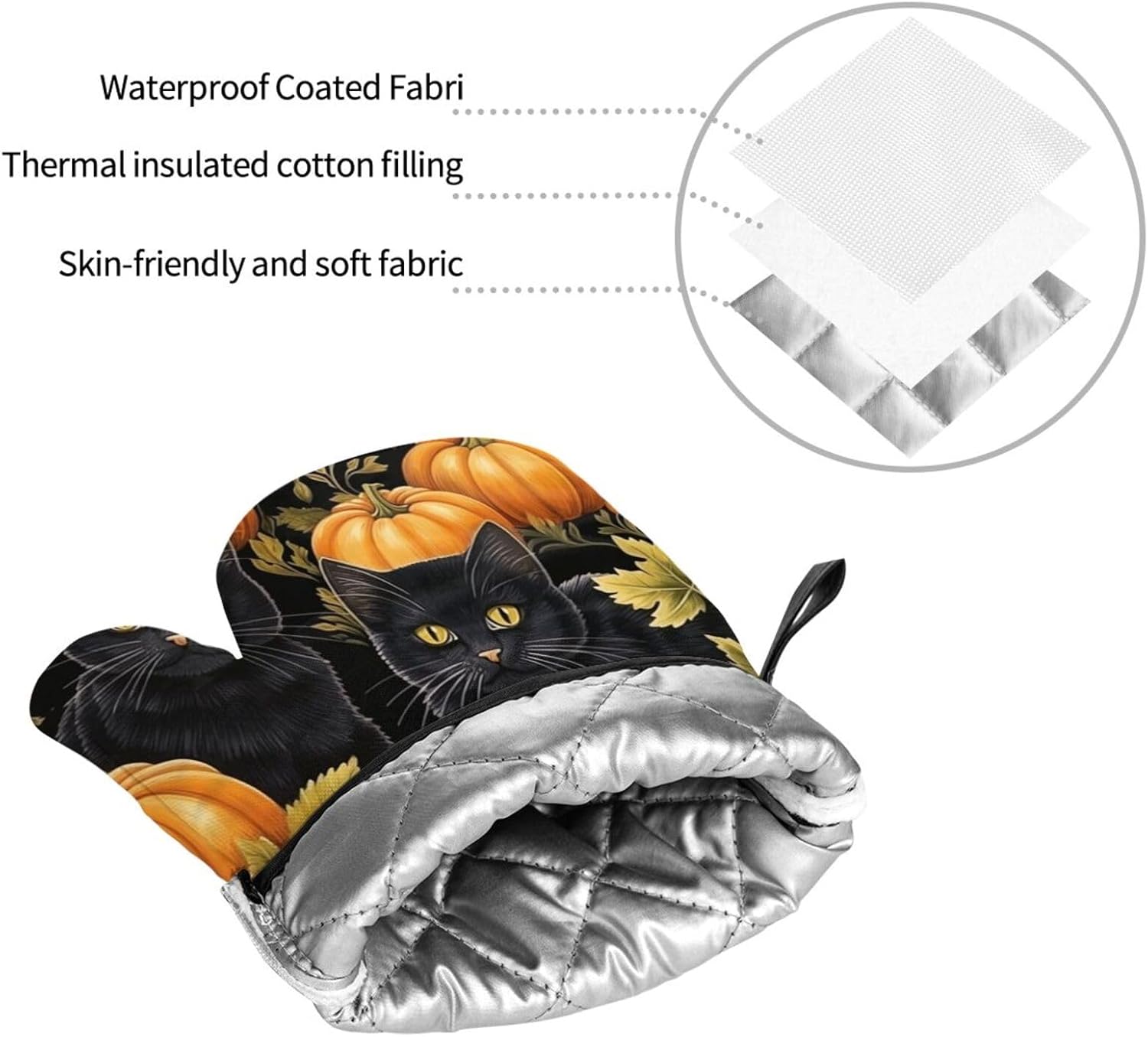 Halloween Treat Safe Oven Mitts Pot Holders for Baking BBQ